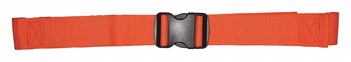 Strap: 6 ft, Polypropylene, Double Adjust, Orange