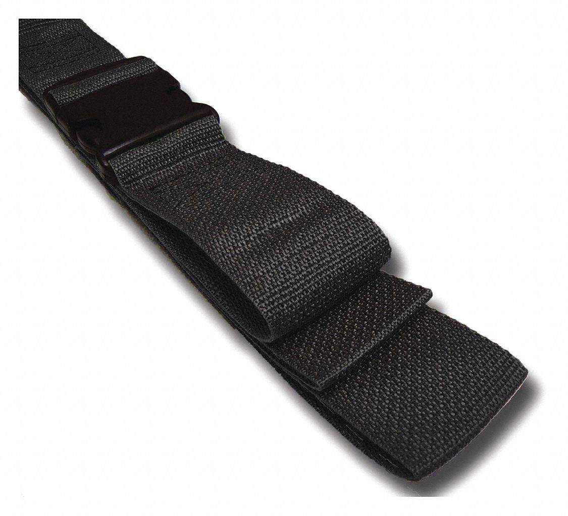 Strap: 7 ft, Polypropylene, Double Adjust, Black