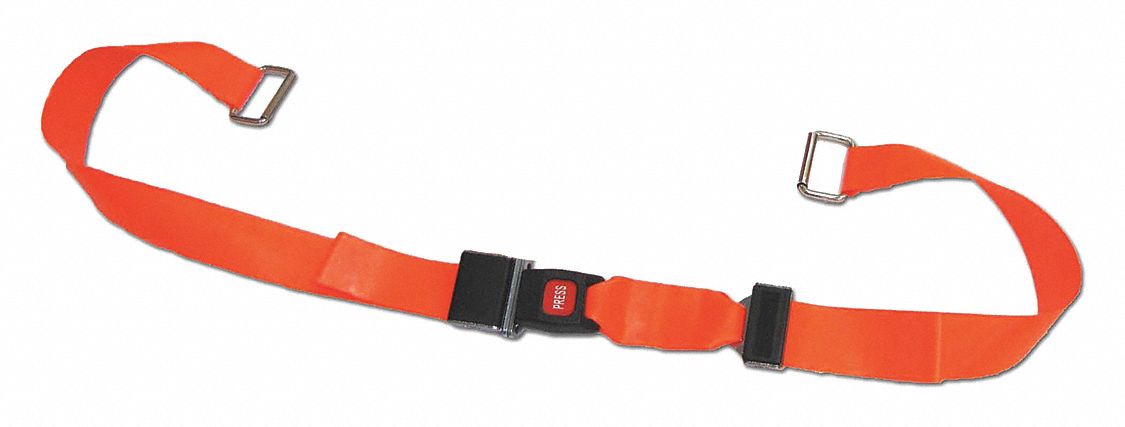 Strap System: 5 ft, Polyester, Push Button, Orange