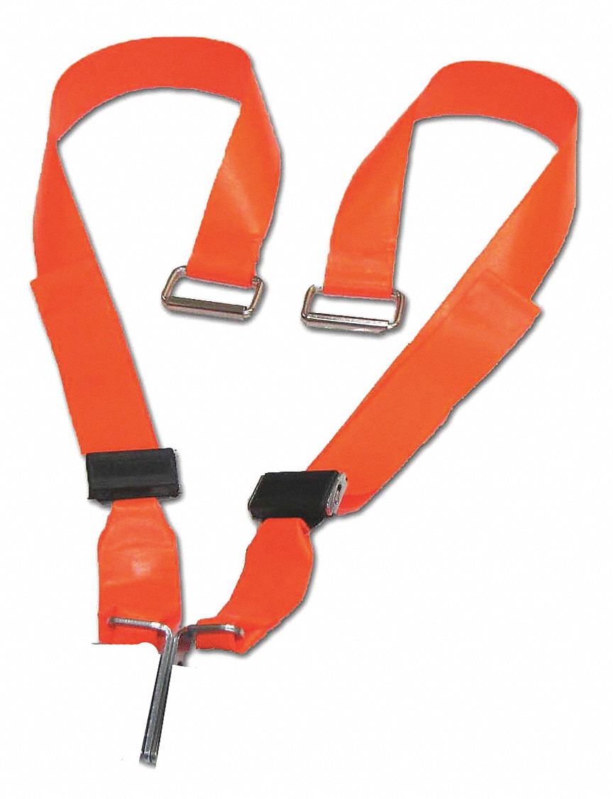 Strap System: 5 ft, Polyester, Push Button, Orange, 51654 OR
