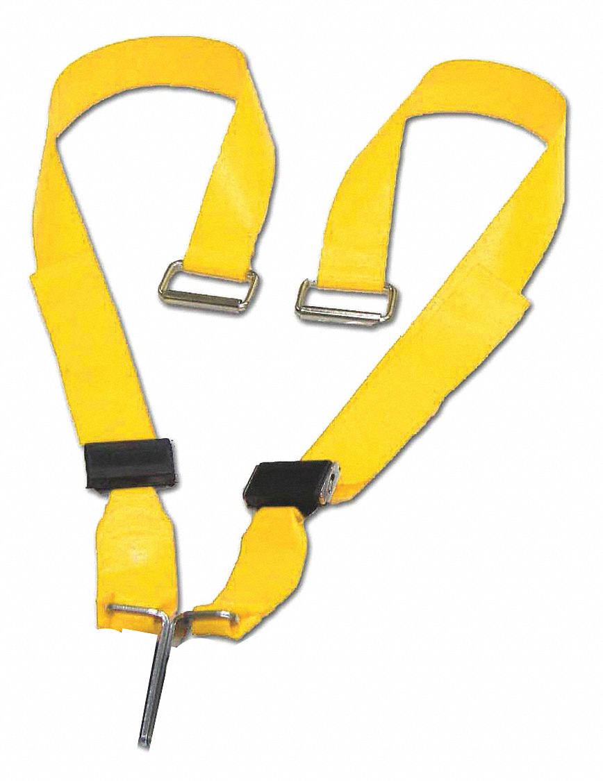Strap System: 5 ft, Polyester, Push Button, Yellow, 51654 YL
