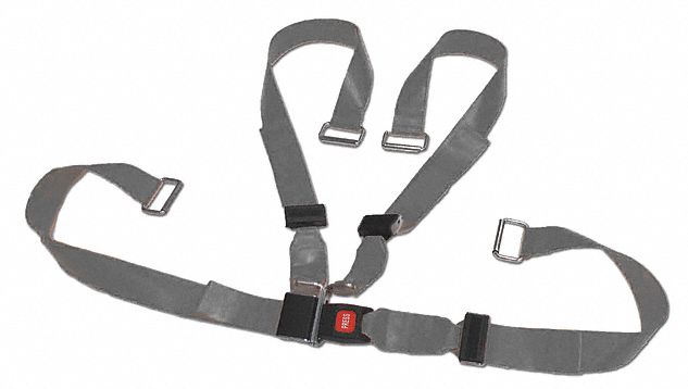 Strap System: 6 ft, Polyester, Push Button, Silver