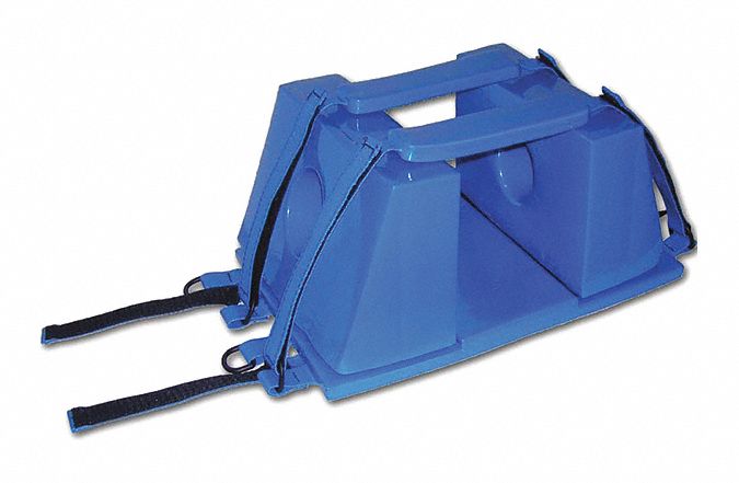 Head Immobilizer: 15 1/2 in L x 15 1/2 in W x 12 in D x 6 in H, 2 Straps, Vinyl