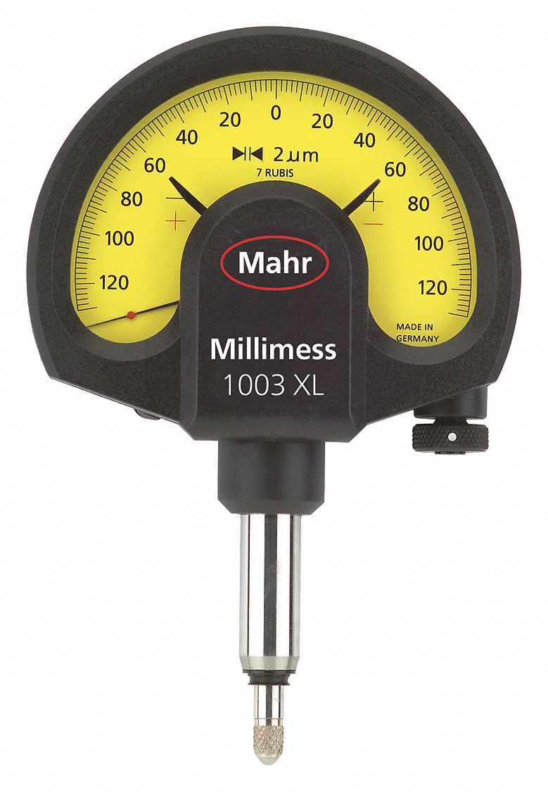 MAHR Dial Comparator, Range +/130 µm, Back Type NonRemovable Flat