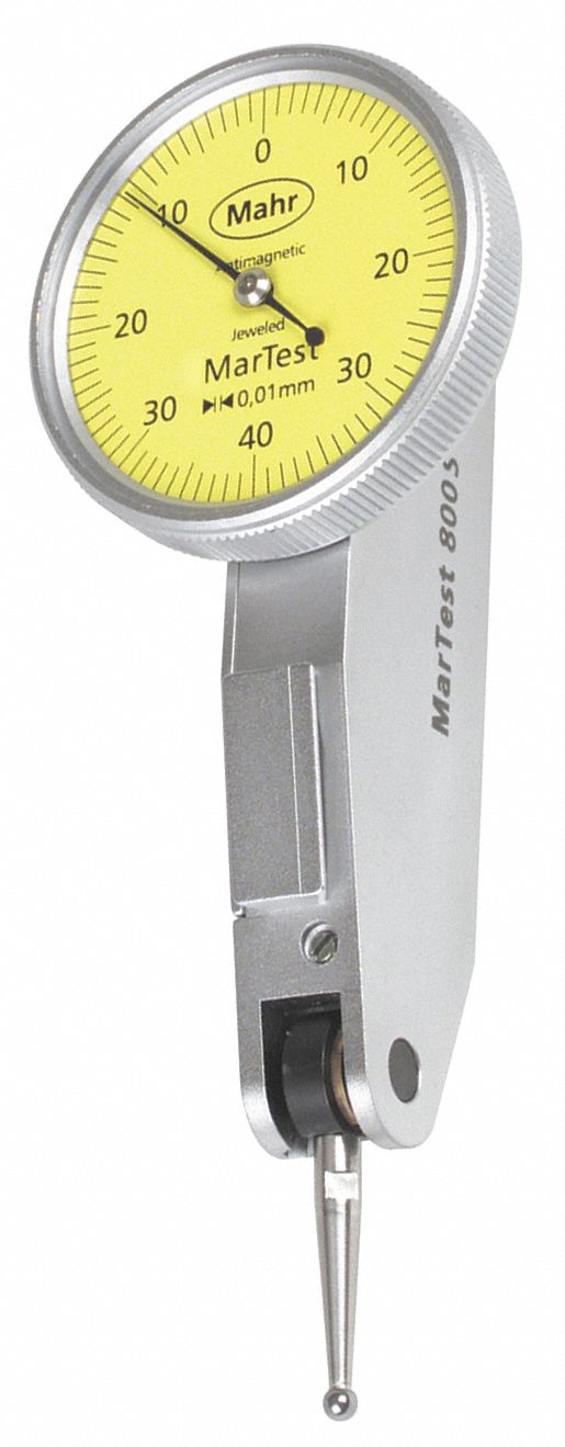 MAHR INC Dial Test Indicator, Vertical Indicator Style, Yellow, 0 to 0