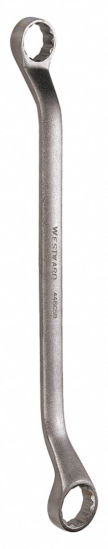 BOX END WRENCH, ALLOY STEEL, SATIN, 15/16 IN/1 IN HEAD SIZE, 14⅛ IN OVERALL L, OFFSET