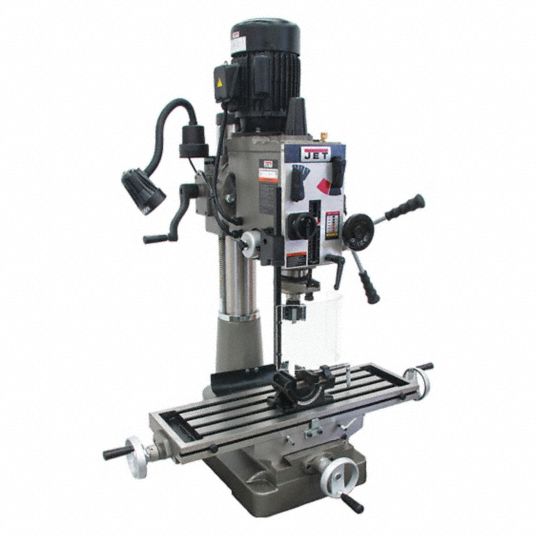 JET Mill Drill Machine R8, 21 7/8 in Swing, 1 Phase, 10 1/2 in Table