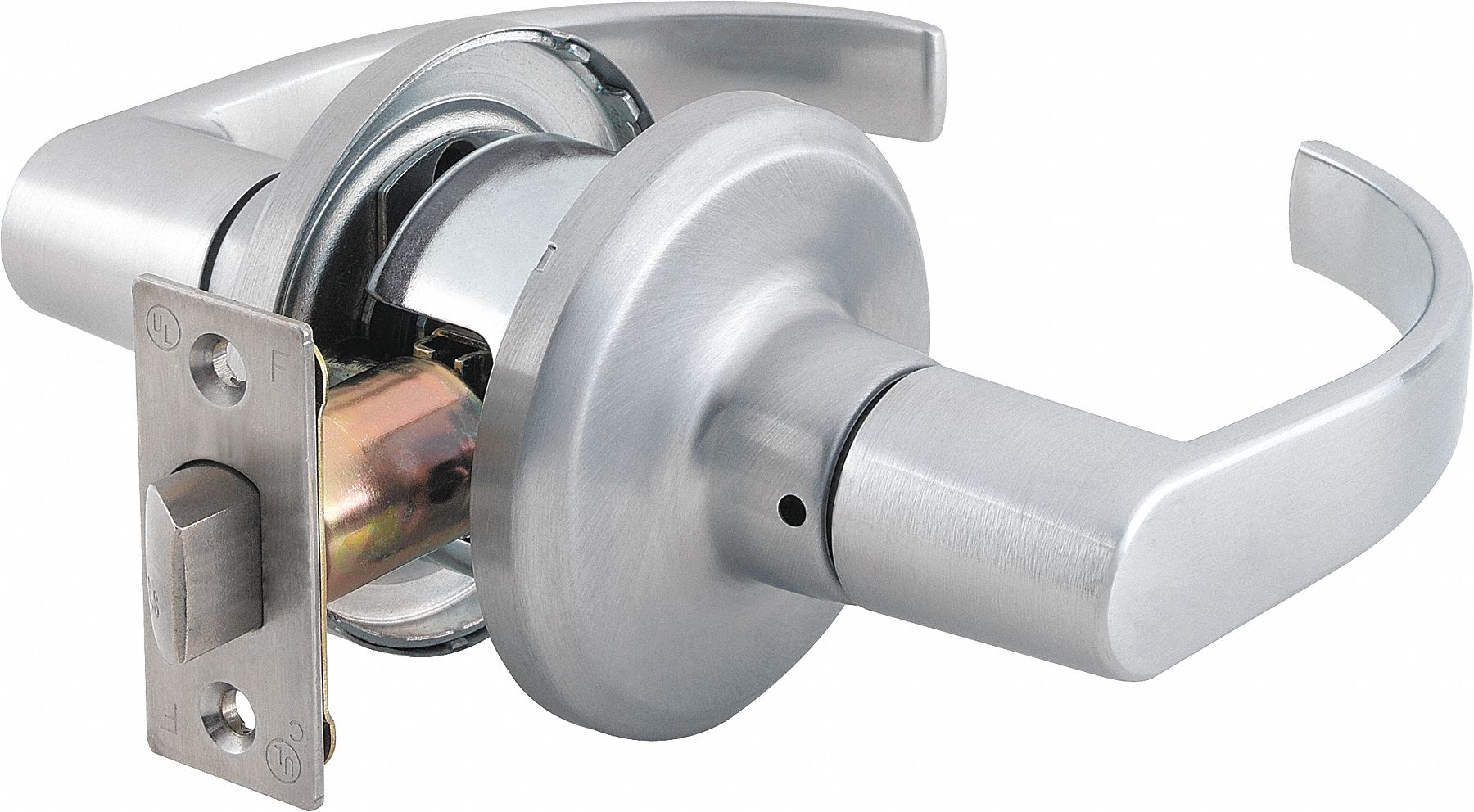 Door Lockset: Passage Lever Locksets, Chrome, ADA Compliant