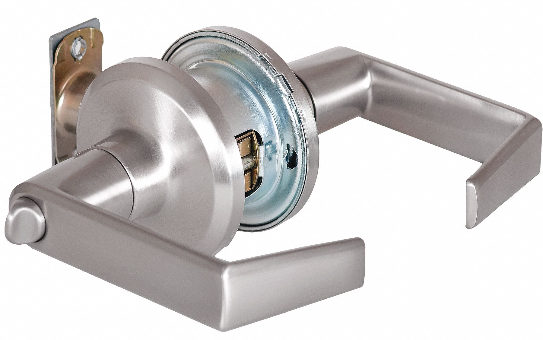Door Lockset: Privacy Lever Locksets, Nickel, ADA Compliant