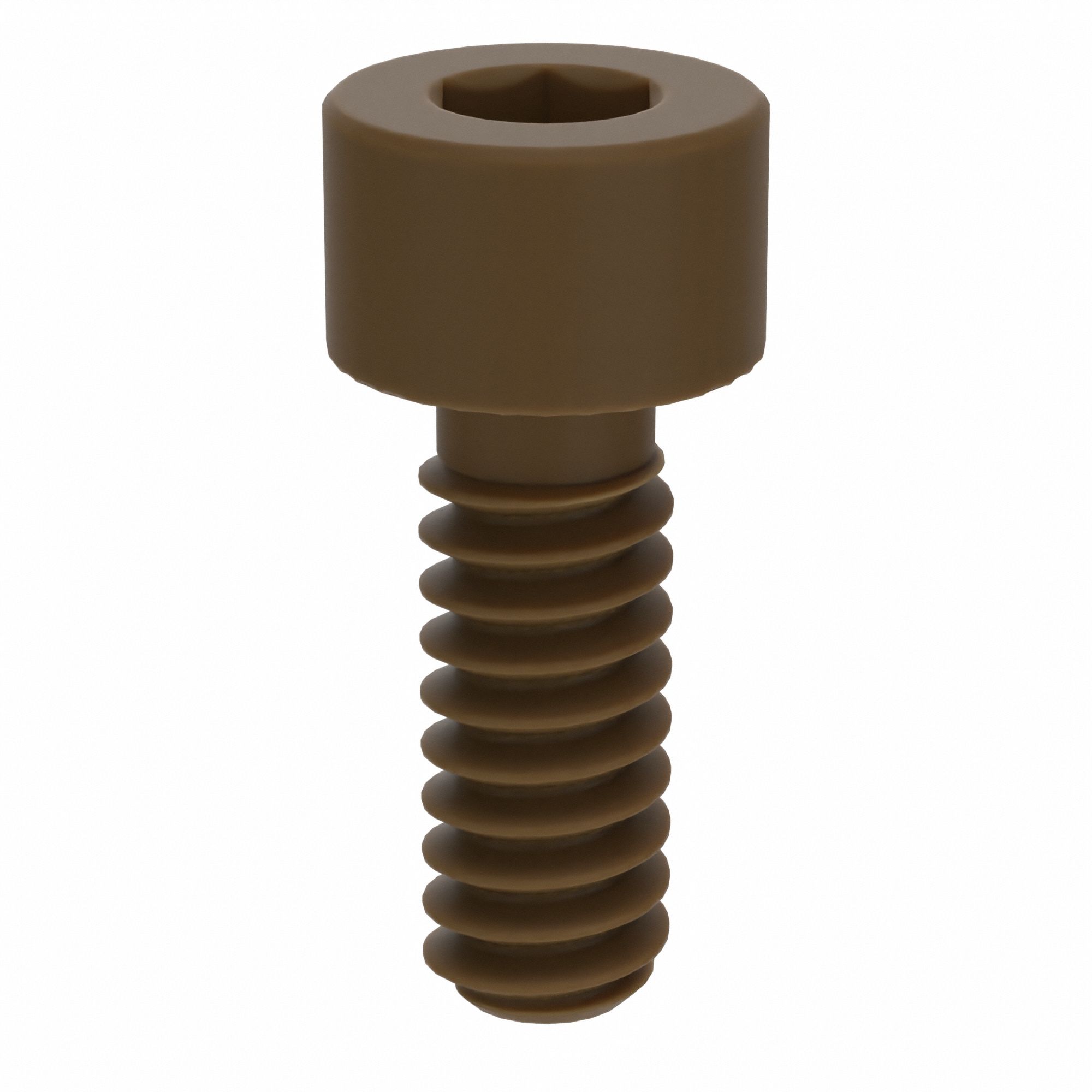 Socket Head Cap Screw: #6-32 Thread Size, 3/8 in Lg, Std, Plain, PEEK, Not Graded, 10 PK