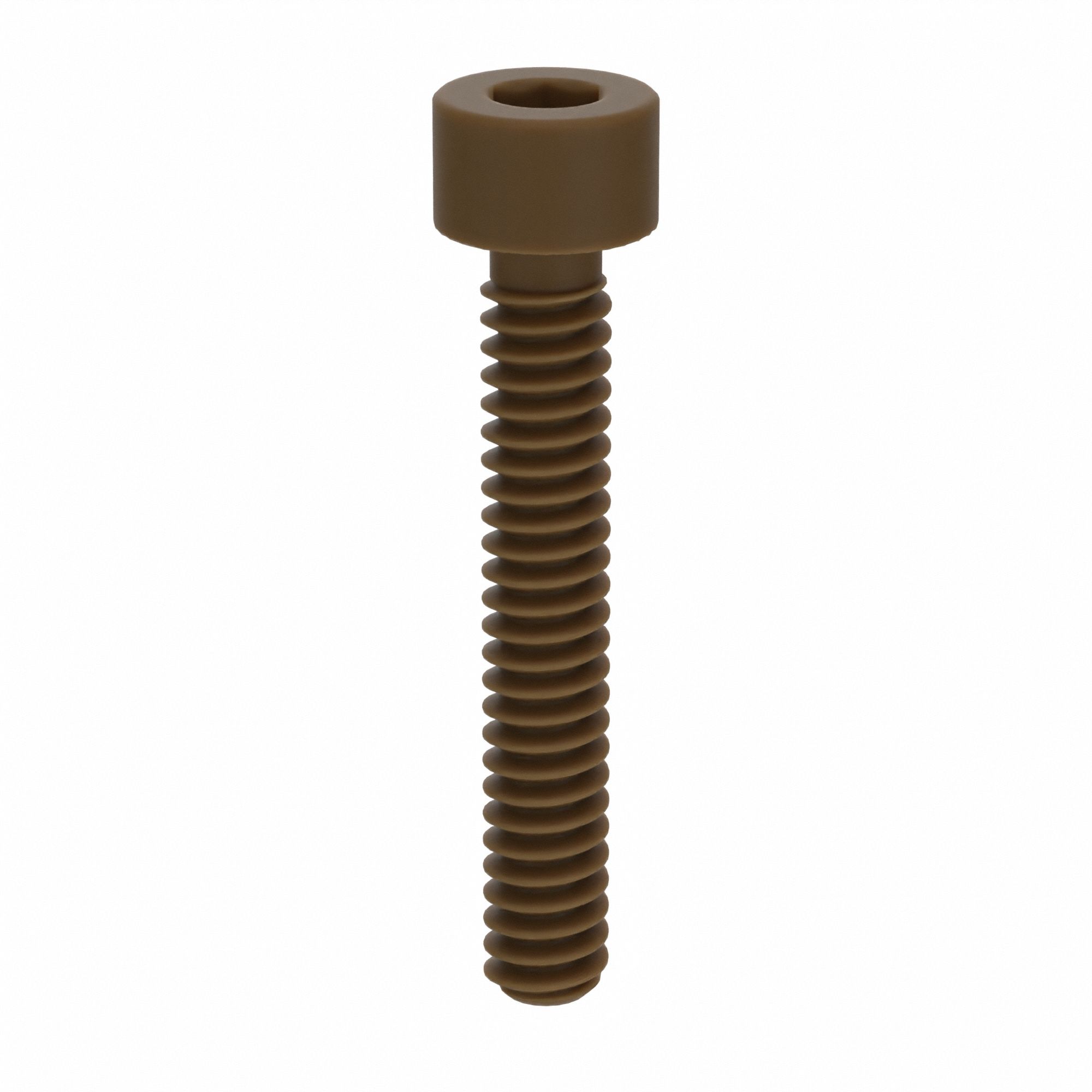 Socket Head Cap Screw: #6-32 Thread Size, 7/8 in Lg, Std, Plain, PEEK, Not Graded, 10 PK