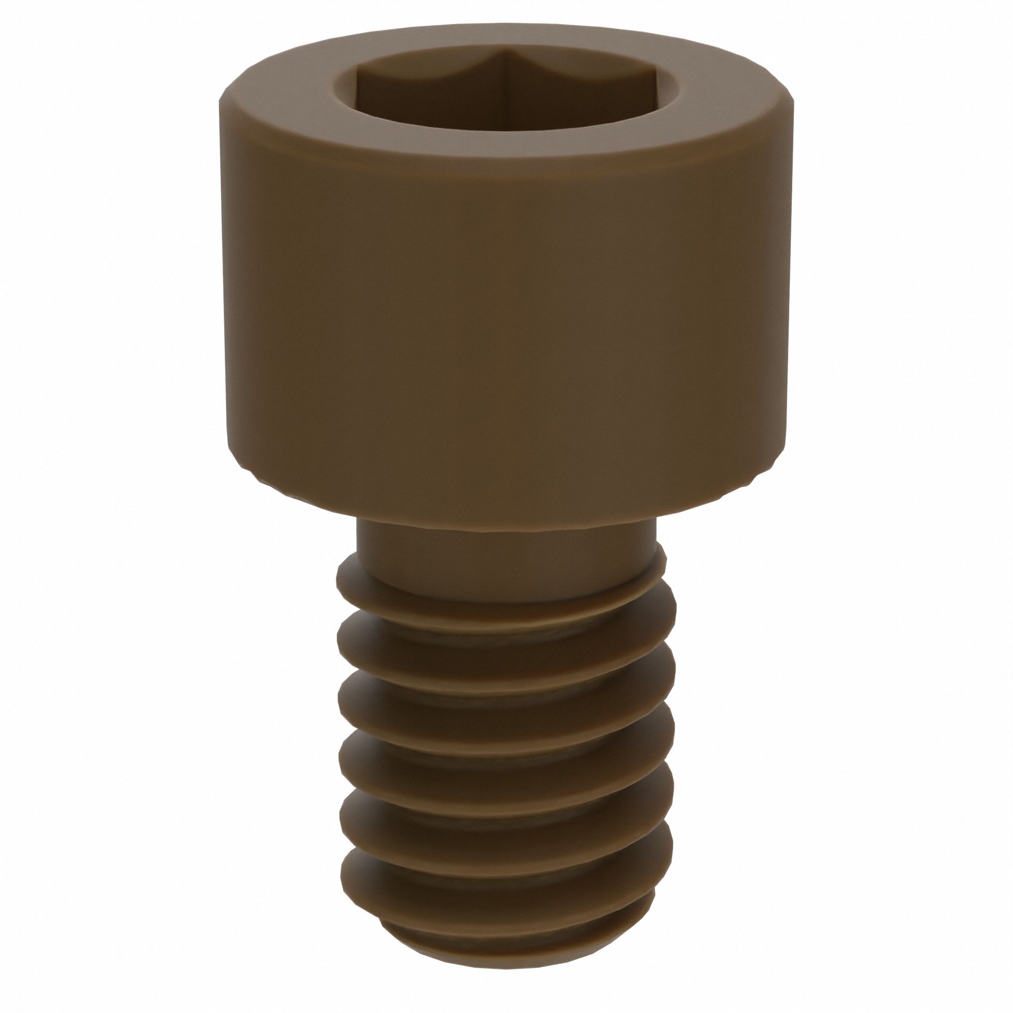 Socket Head Cap Screw: #8-32 Thread Size, 1/4 in Lg, Std, Plain, PEEK, Not Graded, 10 PK