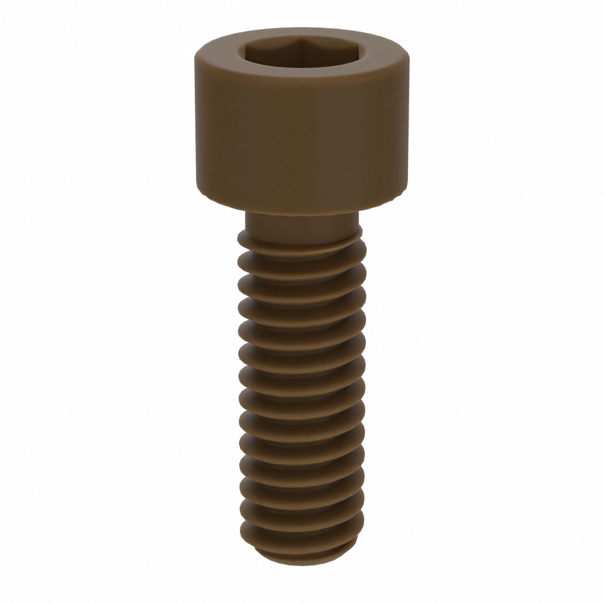 Socket Head Cap Screw: #8-32 Thread Size, 1/2 in Lg, Std, Plain, PEEK, Not Graded, 10 PK
