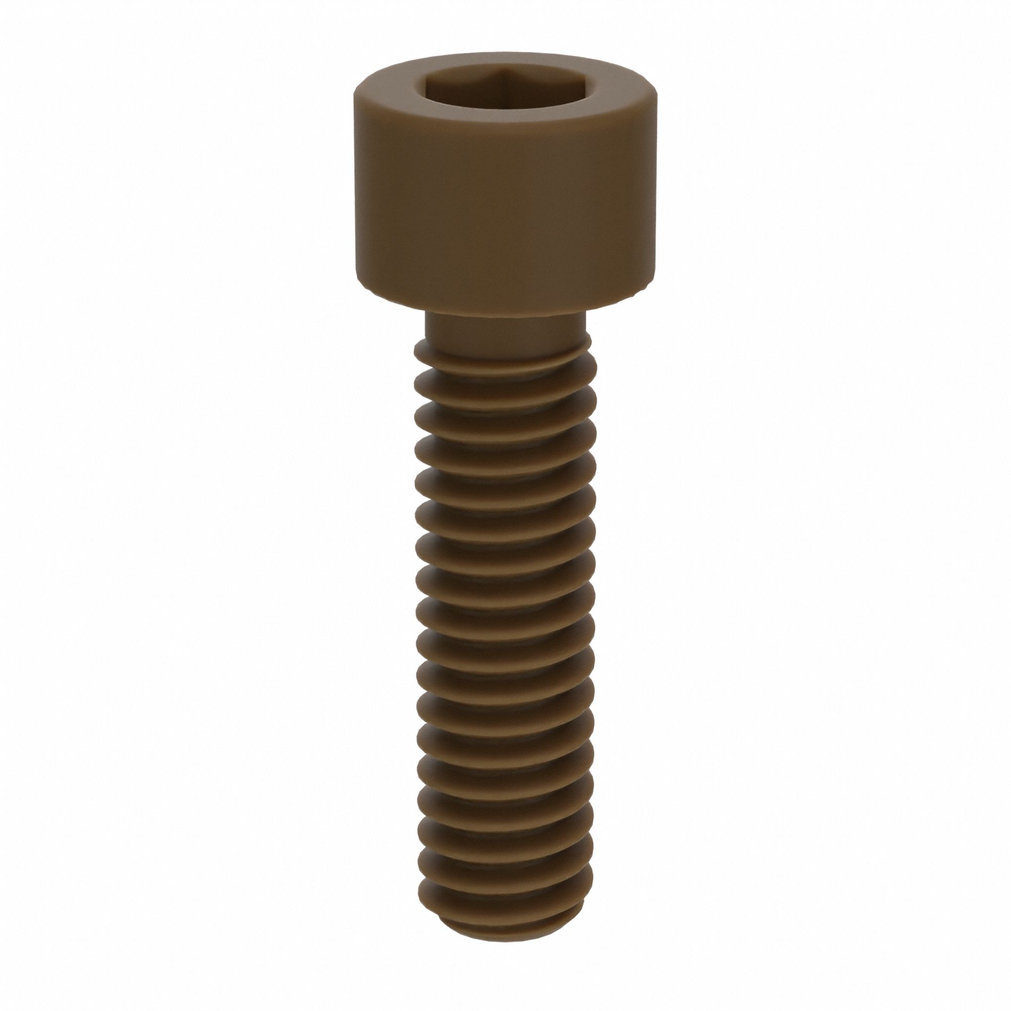 Socket Head Cap Screw: #8-32 Thread Size, 5/8 in Lg, Std, Plain, PEEK, Not Graded, 10 PK