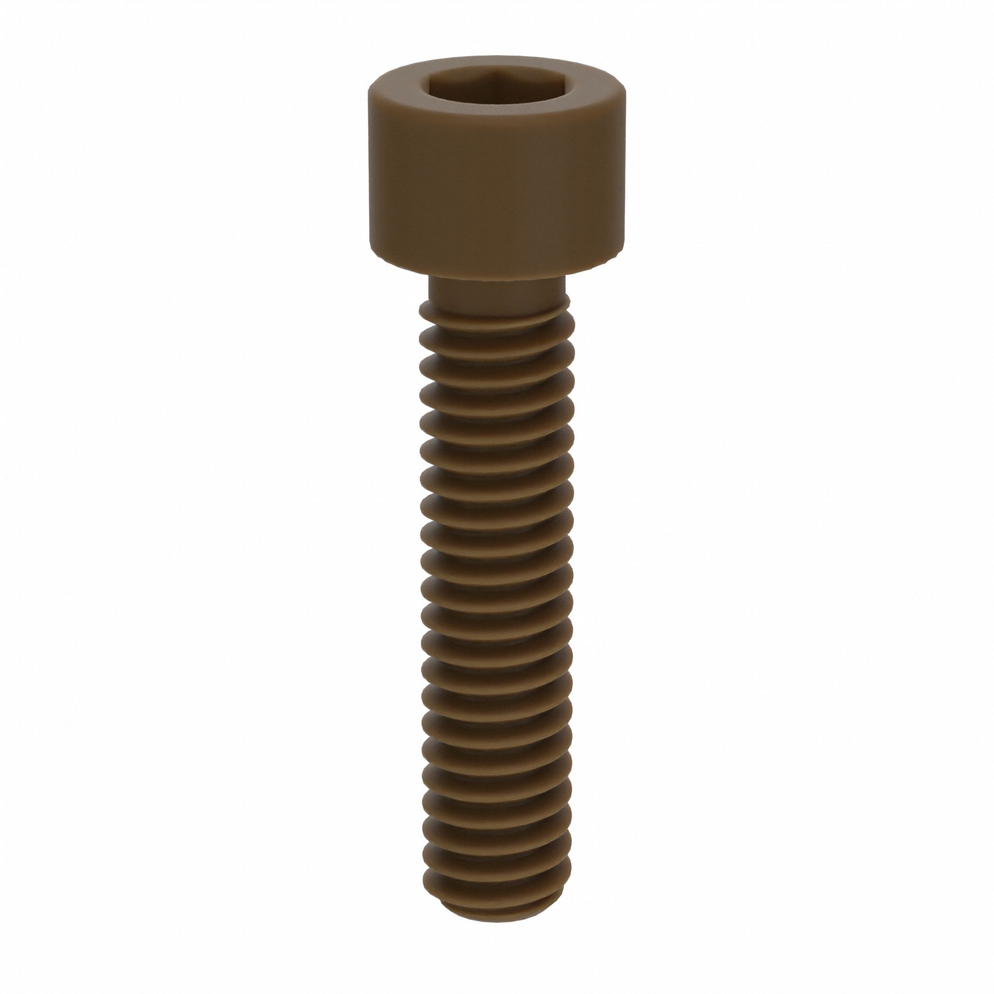 Socket Head Cap Screw: #8-32 Thread Size, 3/4 in Lg, Std, Plain, PEEK, Not Graded, 10 PK