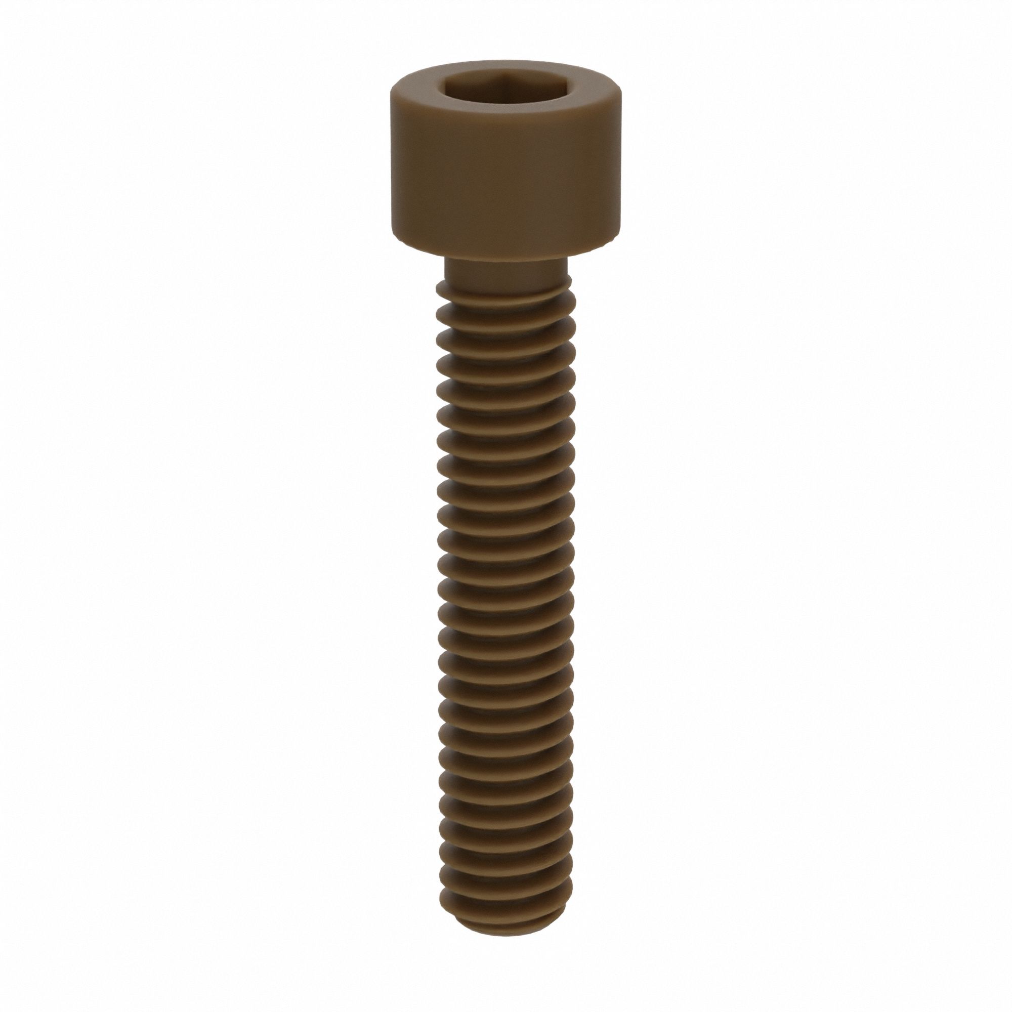 Socket Head Cap Screw: #8-32 Thread Size, 7/8 in Lg, Std, Plain, PEEK, Not Graded, 10 PK