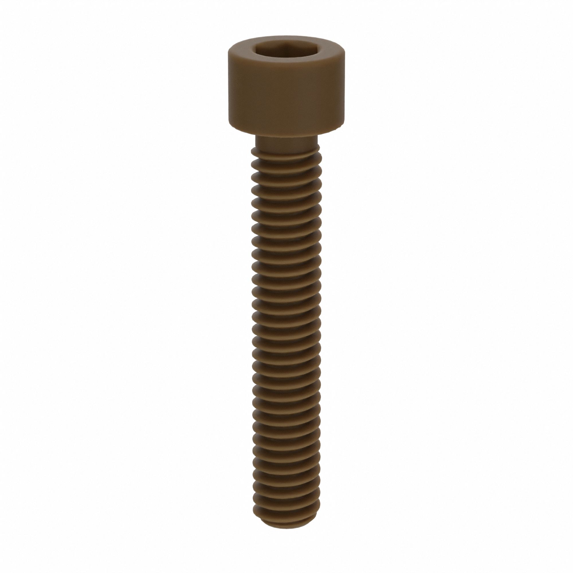 Socket Head Cap Screw: #8-32 Thread Size, 1 in Lg, Std, Plain, PEEK, Not Graded, 10 PK