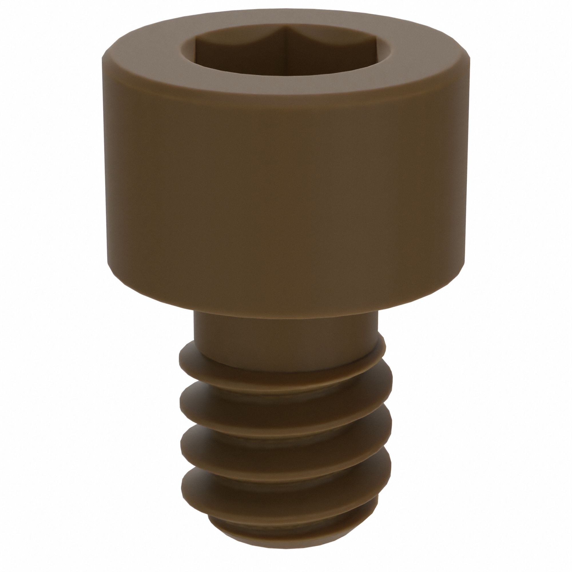 Socket Head Cap Screw: #10-24 Thread Size, 1/4 in Lg, Std, Plain, PEEK, Not Graded, 10 PK