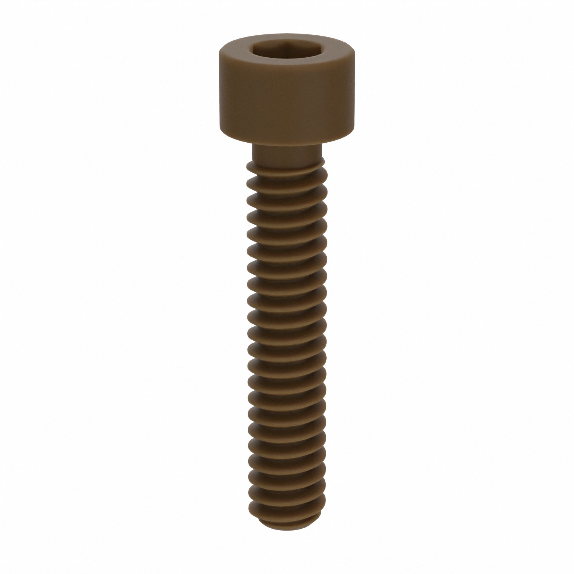 Socket Head Cap Screw: #10-24 Thread Size, 1 in Lg, Std, Plain, PEEK, Not Graded, 10 PK