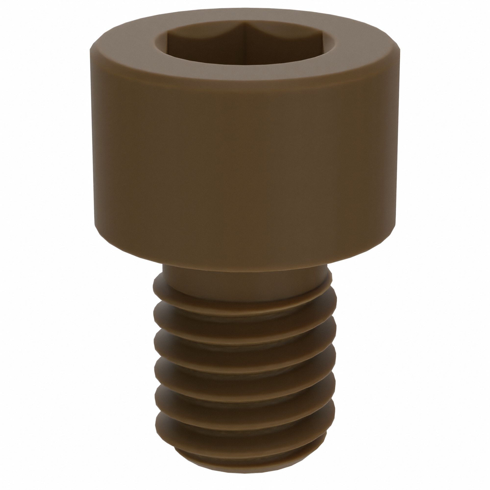 Socket Head Cap Screw: #10-32 Thread Size, 1/4 in Lg, Std, Plain, PEEK, Not Graded, 10 PK
