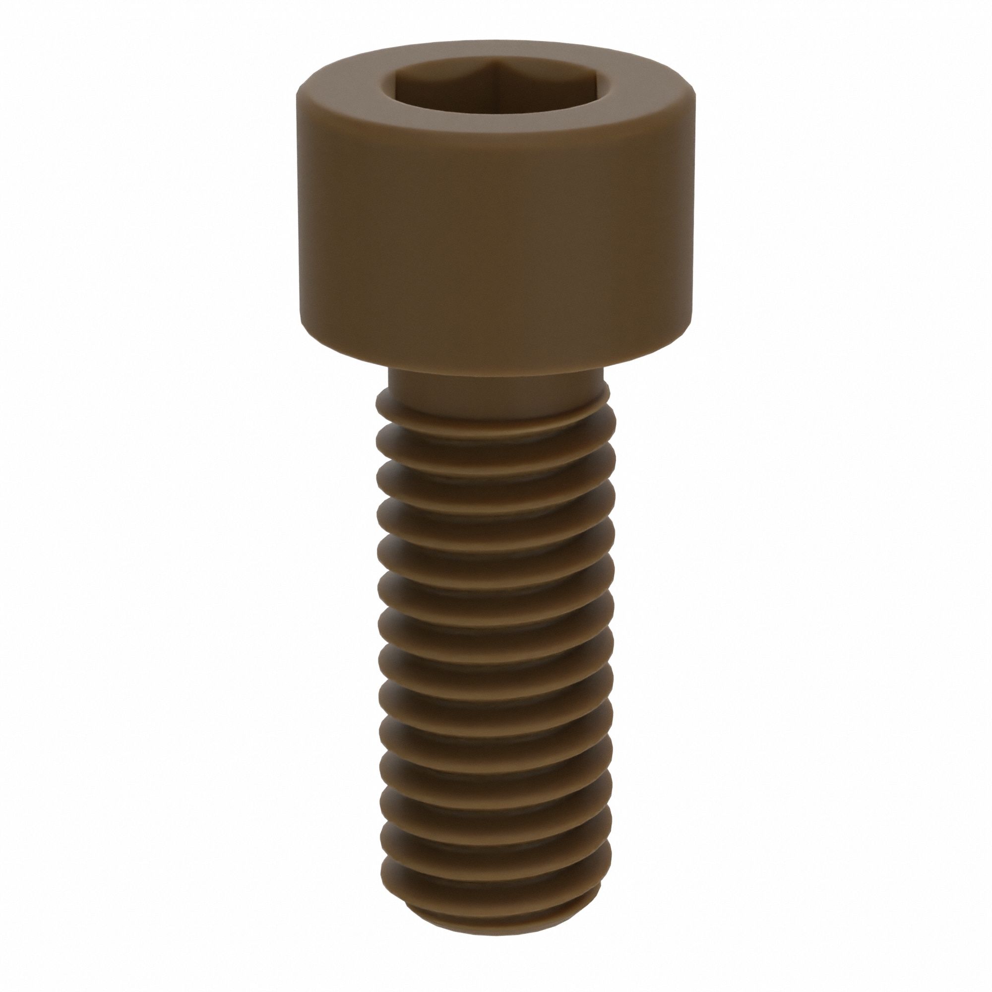 Socket Head Cap Screw: #10-32 Thread Size, 1/2 in Lg, Std, Plain, PEEK, Not Graded, 10 PK