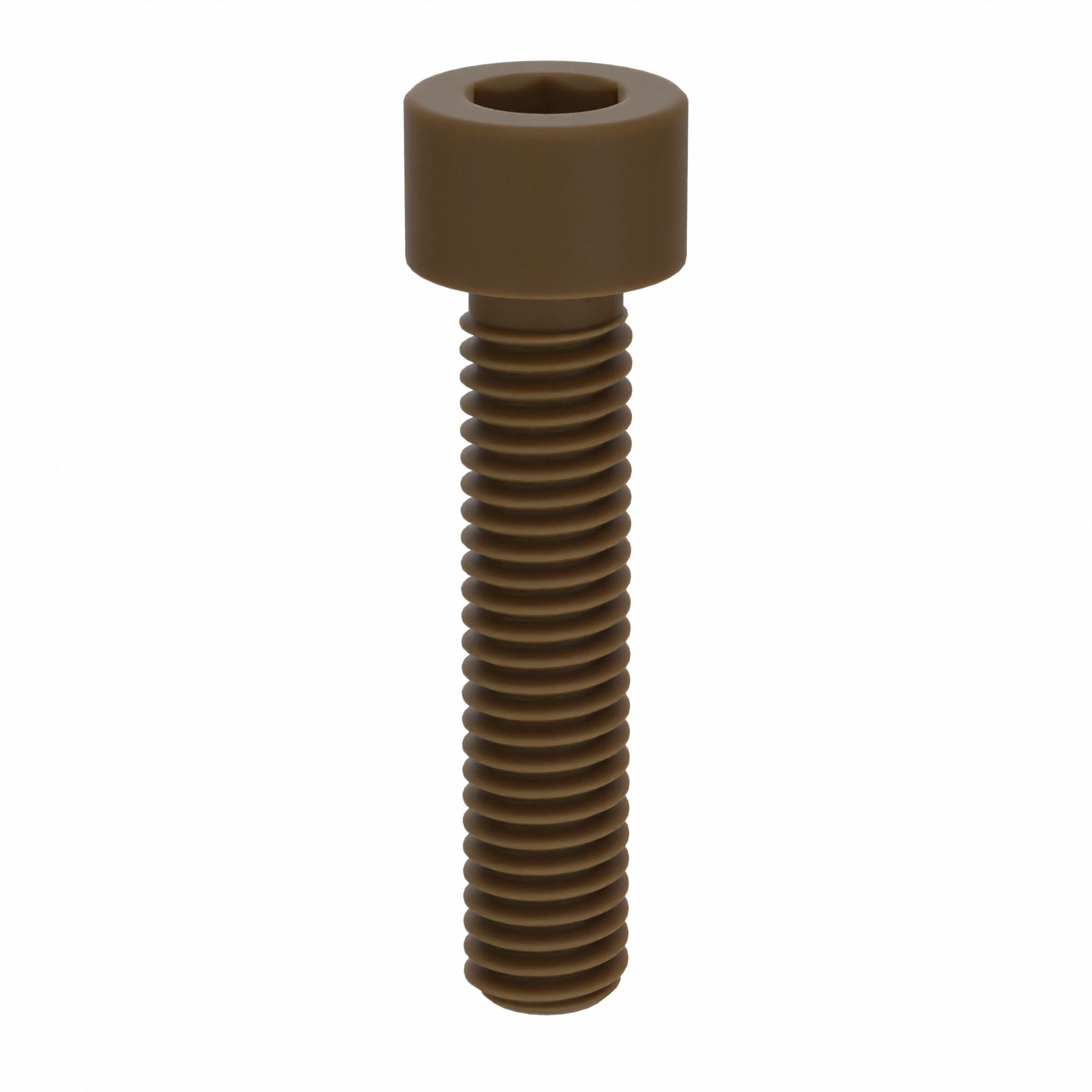 Socket Head Cap Screw: #10-32 Thread Size, 7/8 in Lg, Std, Plain, PEEK, Not Graded, 10 PK
