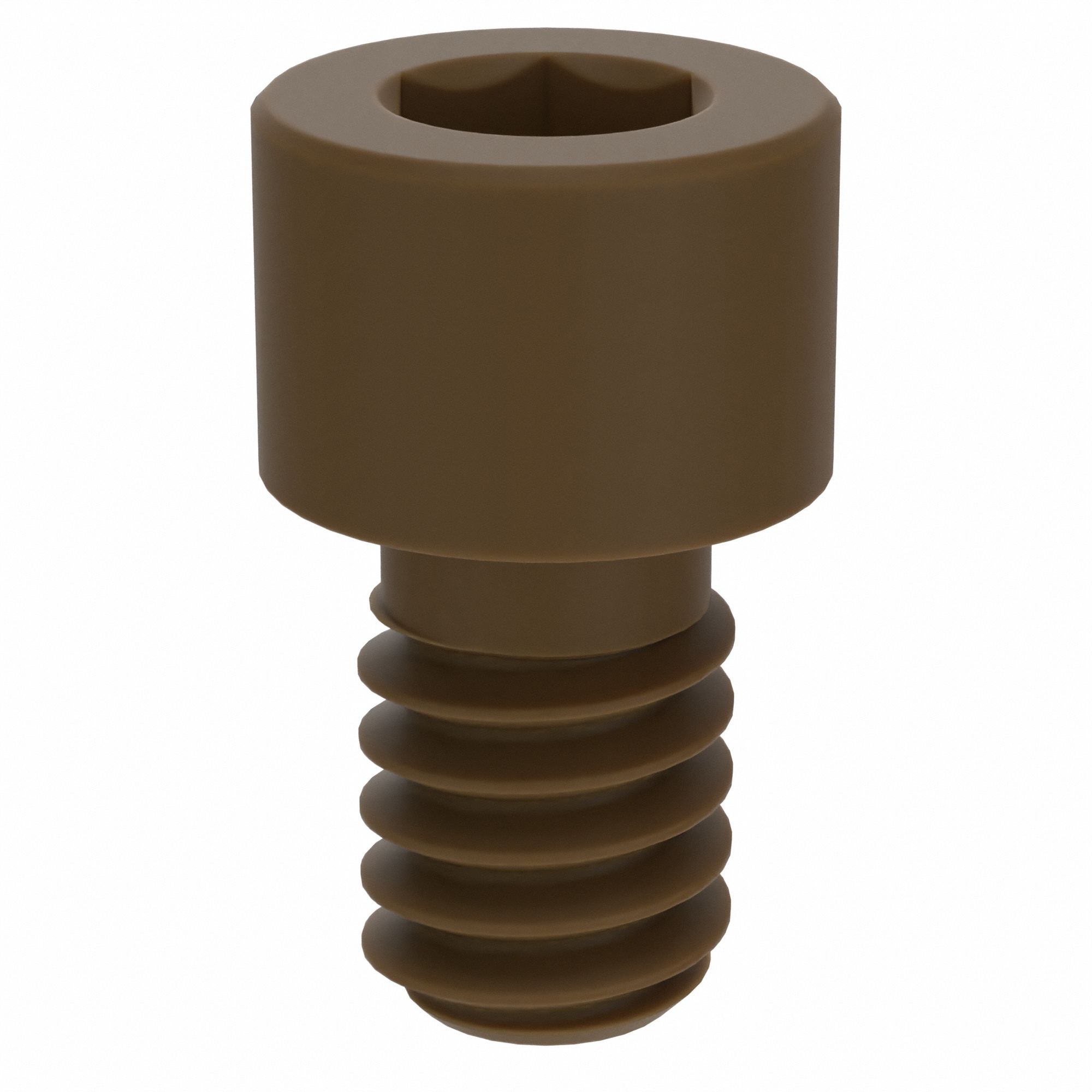 Socket Head Cap Screw: 1/4"-20 Thread Size, 3/8 in Lg, Std, Plain, PEEK, Not Graded, 10 PK