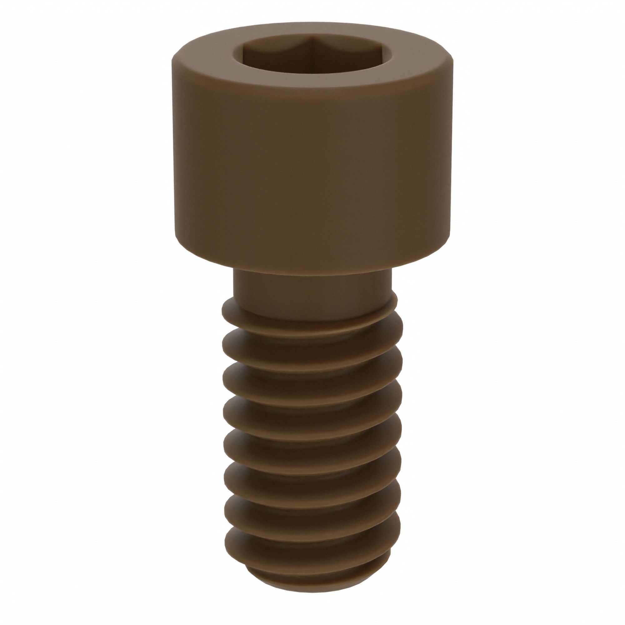 Socket Head Cap Screw: 1/4"-20 Thread Size, 1/2 in Lg, Std, Plain, PEEK, Not Graded, 10 PK
