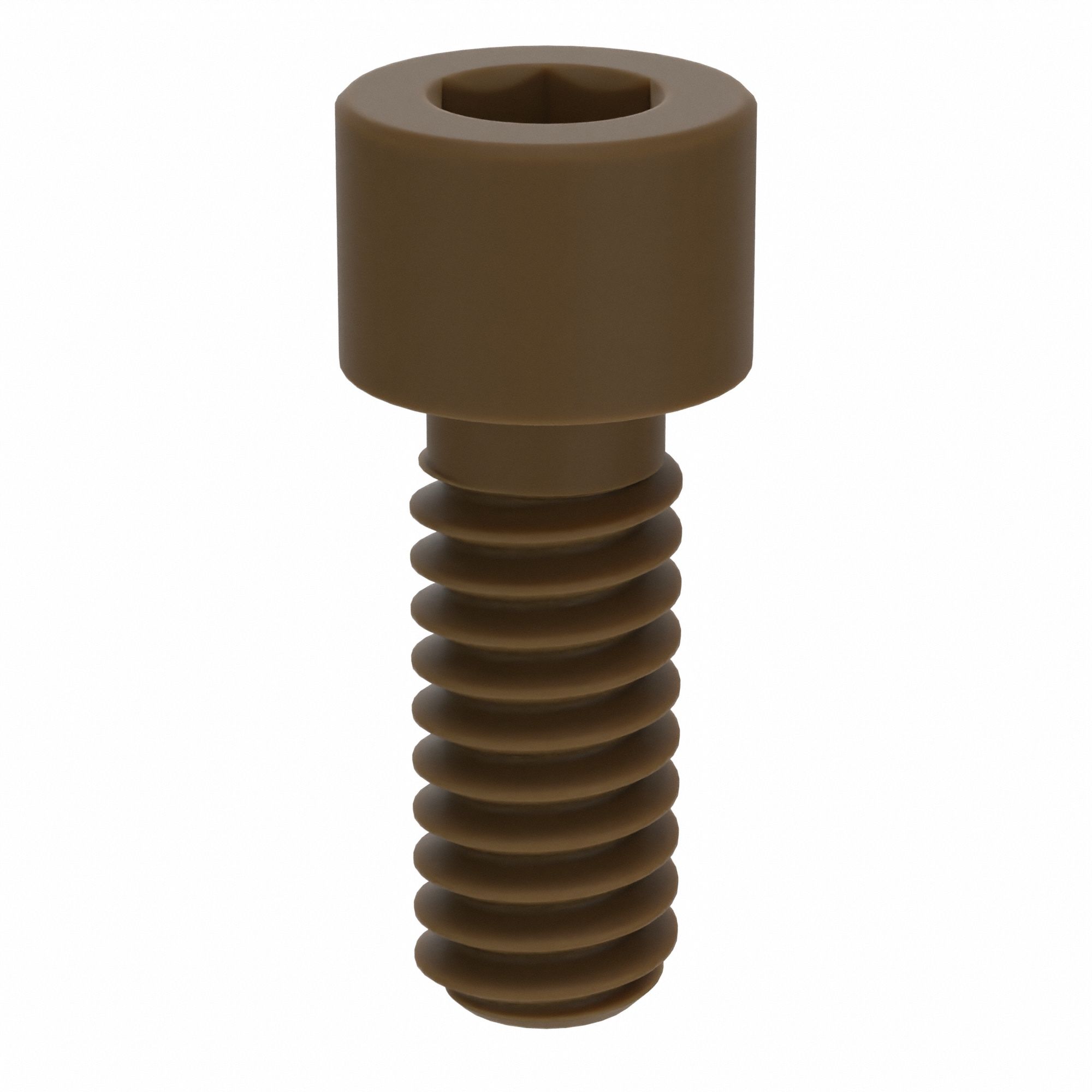 Socket Head Cap Screw: 1/4"-20 Thread Size, 5/8 in Lg, Std, Plain, PEEK, Not Graded, 10 PK