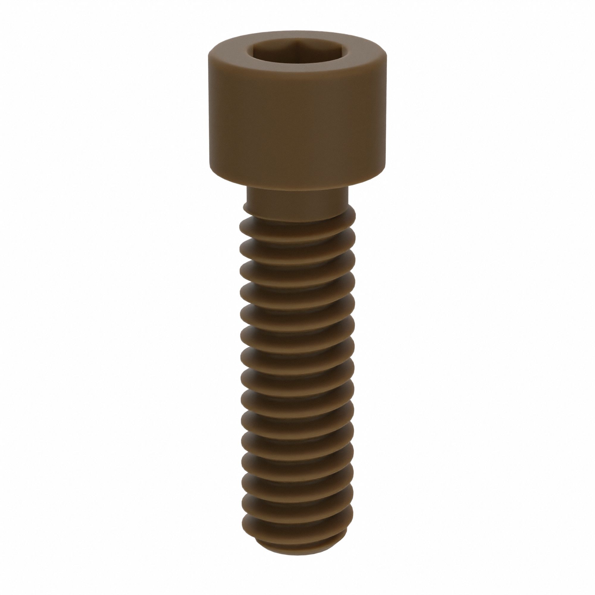Socket Head Cap Screw: 1/4"-20 Thread Size, 7/8 in Lg, Std, Plain, PEEK, Not Graded, 10 PK