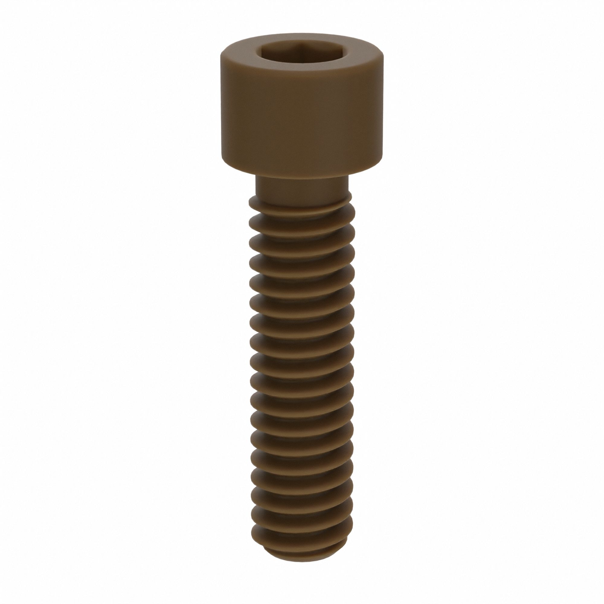 Socket Head Cap Screw: 1/4"-20 Thread Size, 1 in Lg, Std, Plain, PEEK, Not Graded, 10 PK