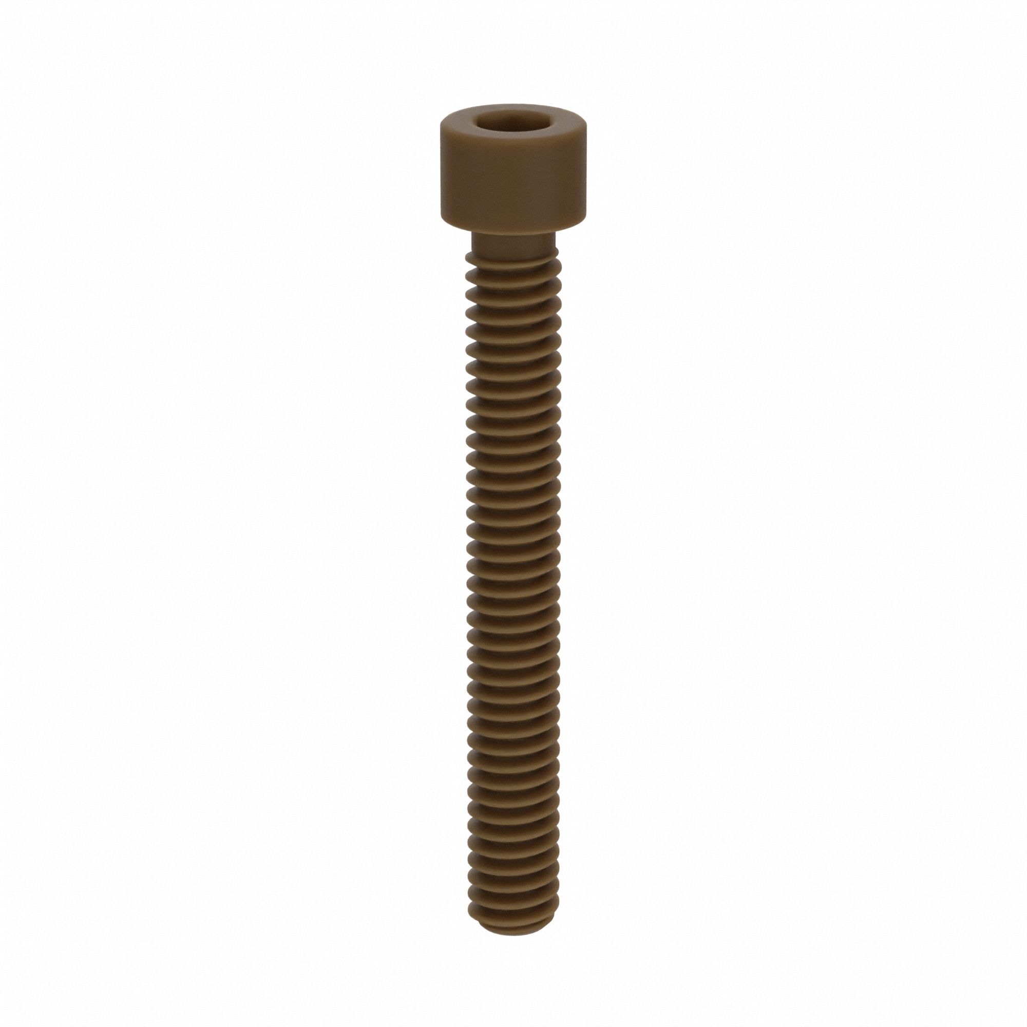 Socket Head Cap Screw: 1/4"-20 Thread Size, 2 in Lg, Std, Plain, PEEK, Not Graded, 10 PK