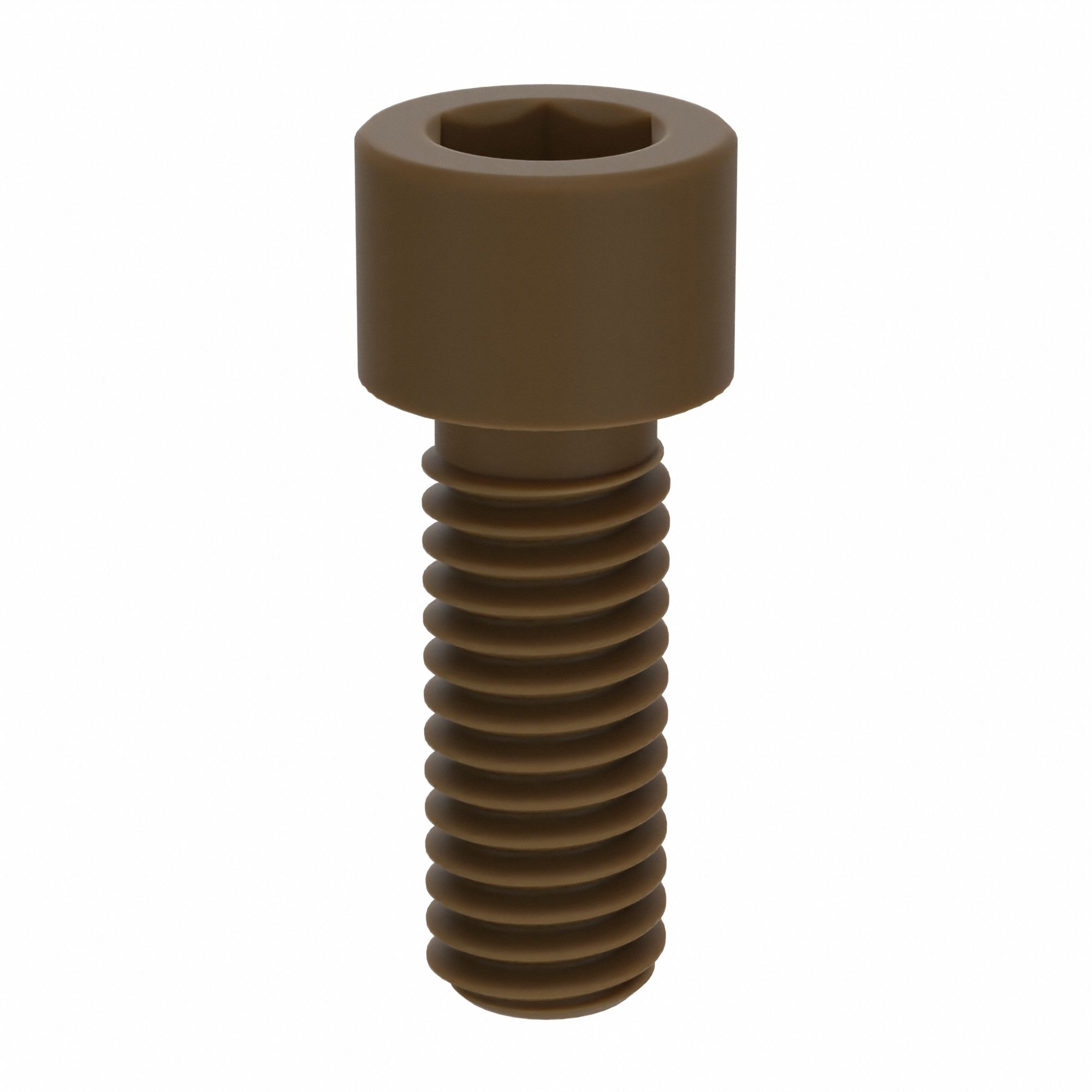 Socket Head Cap Screw: 3/8"-16 Thread Size, 1 in Lg, Std, Plain, PEEK, Not Graded, 10 PK