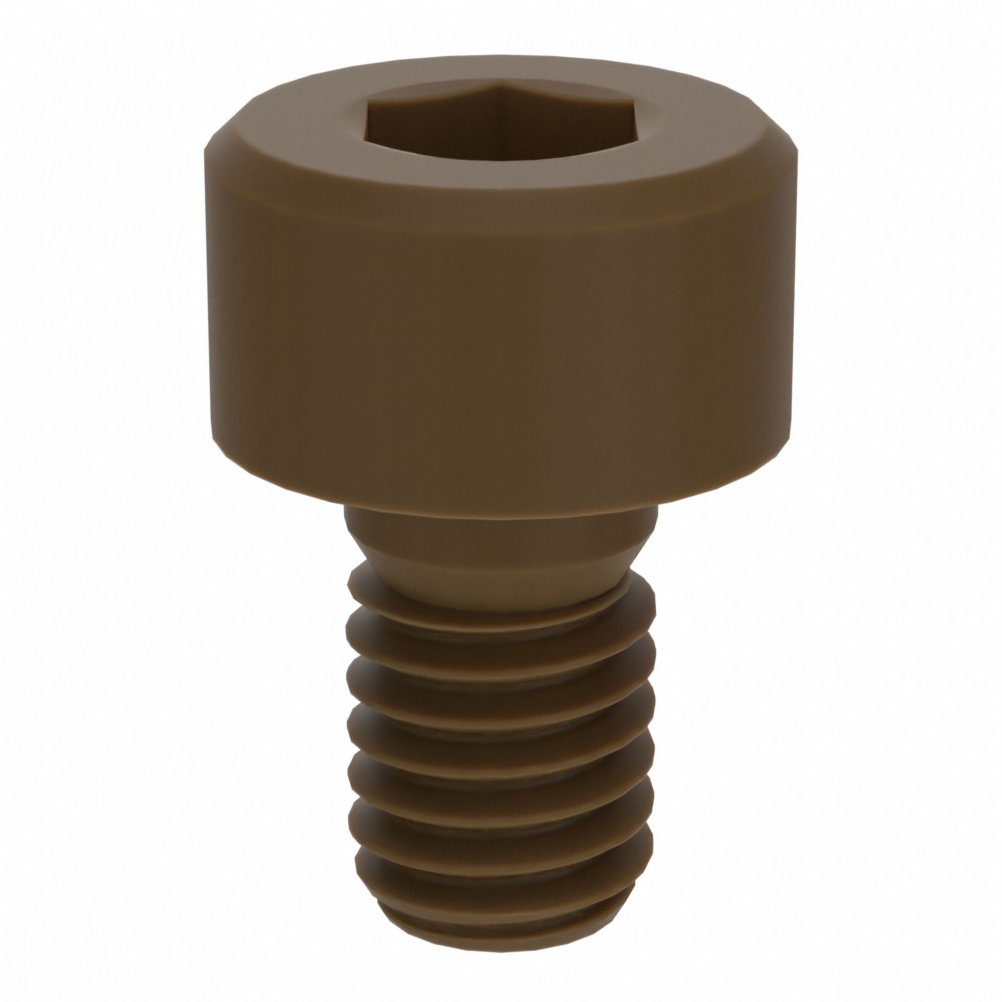 Socket Head Cap Screw: M3x0.50 Thread Size, 5 mm Lg, Std, Plain, Glass-Filled PEEK, 10 PK