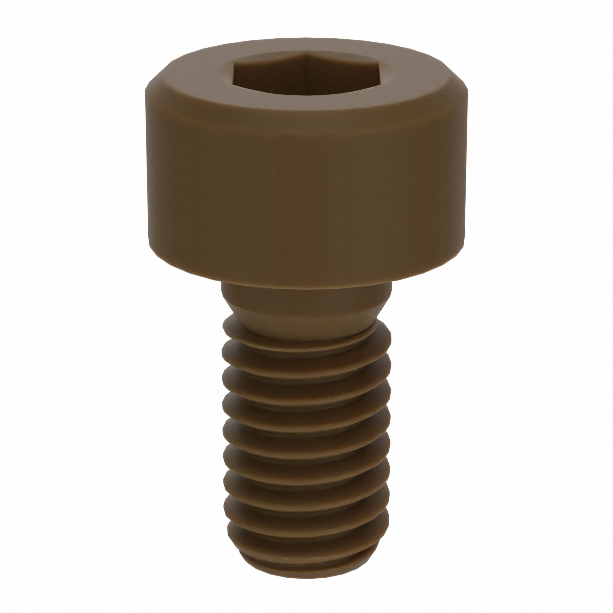Socket Head Cap Screw: M3x0.50 Thread Size, 6 mm Lg, Std, Plain, Glass-Filled PEEK, 10 PK