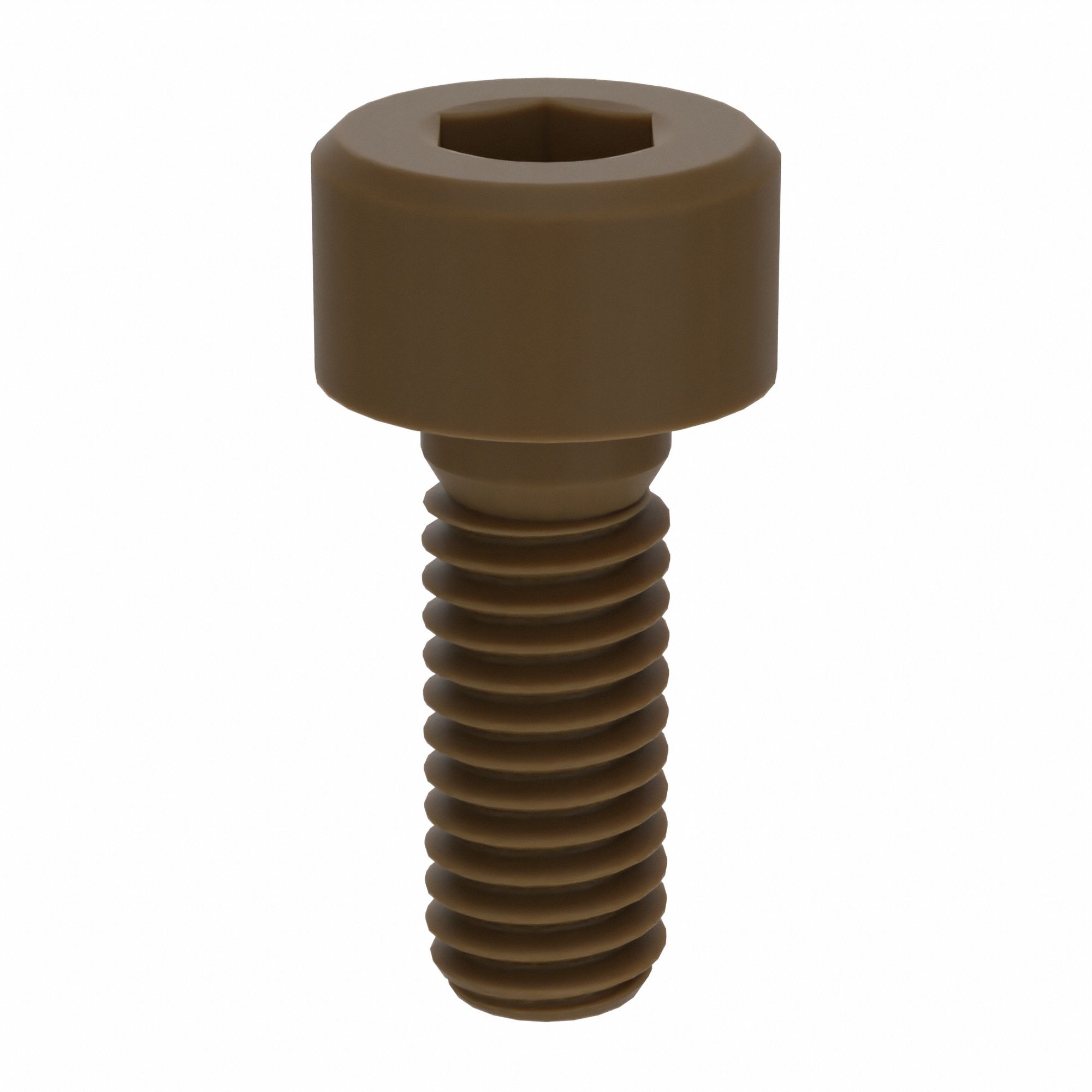Socket Head Cap Screw: M3x0.50 Thread Size, 8 mm Lg, Std, Plain, Glass-Filled PEEK, 10 PK