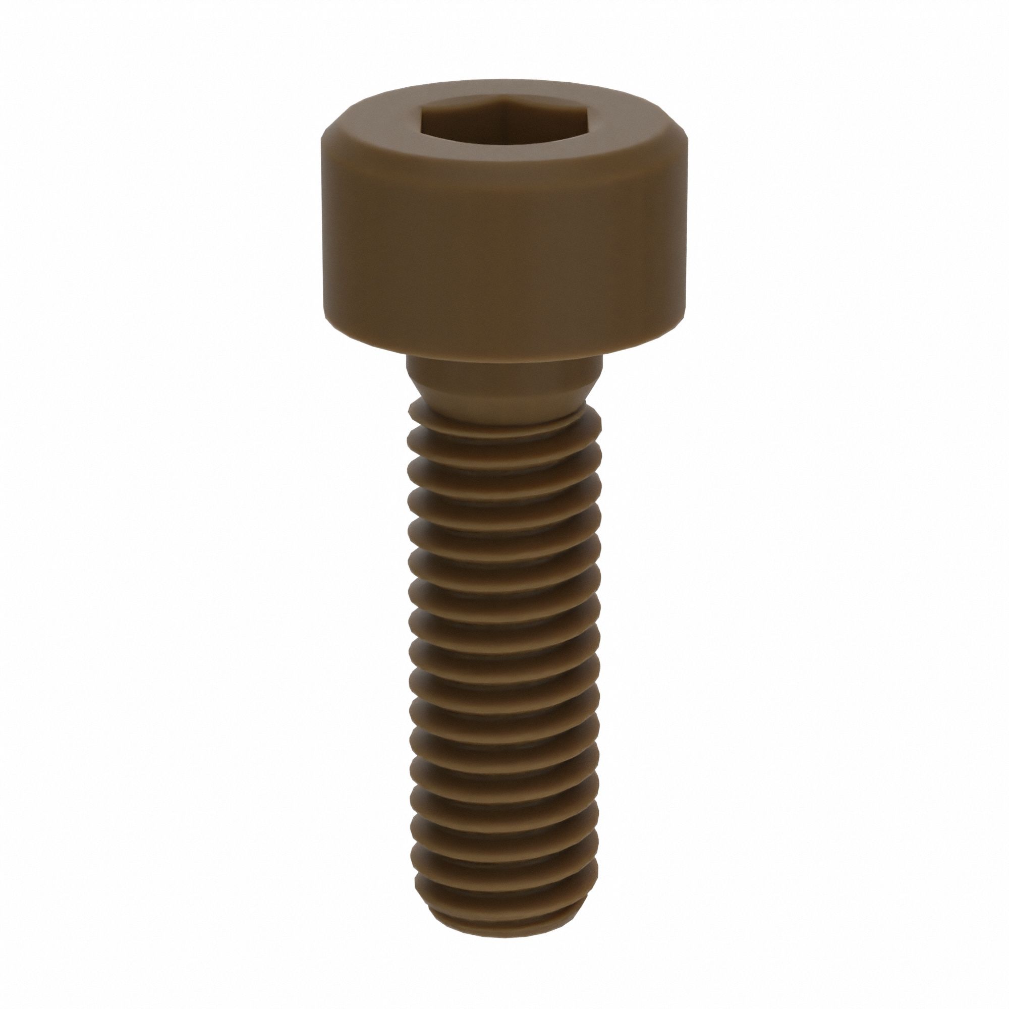 Socket Head Cap Screw: M3x0.50 Thread Size, 10 mm Lg, Std, Plain, Glass-Filled PEEK, 10 PK