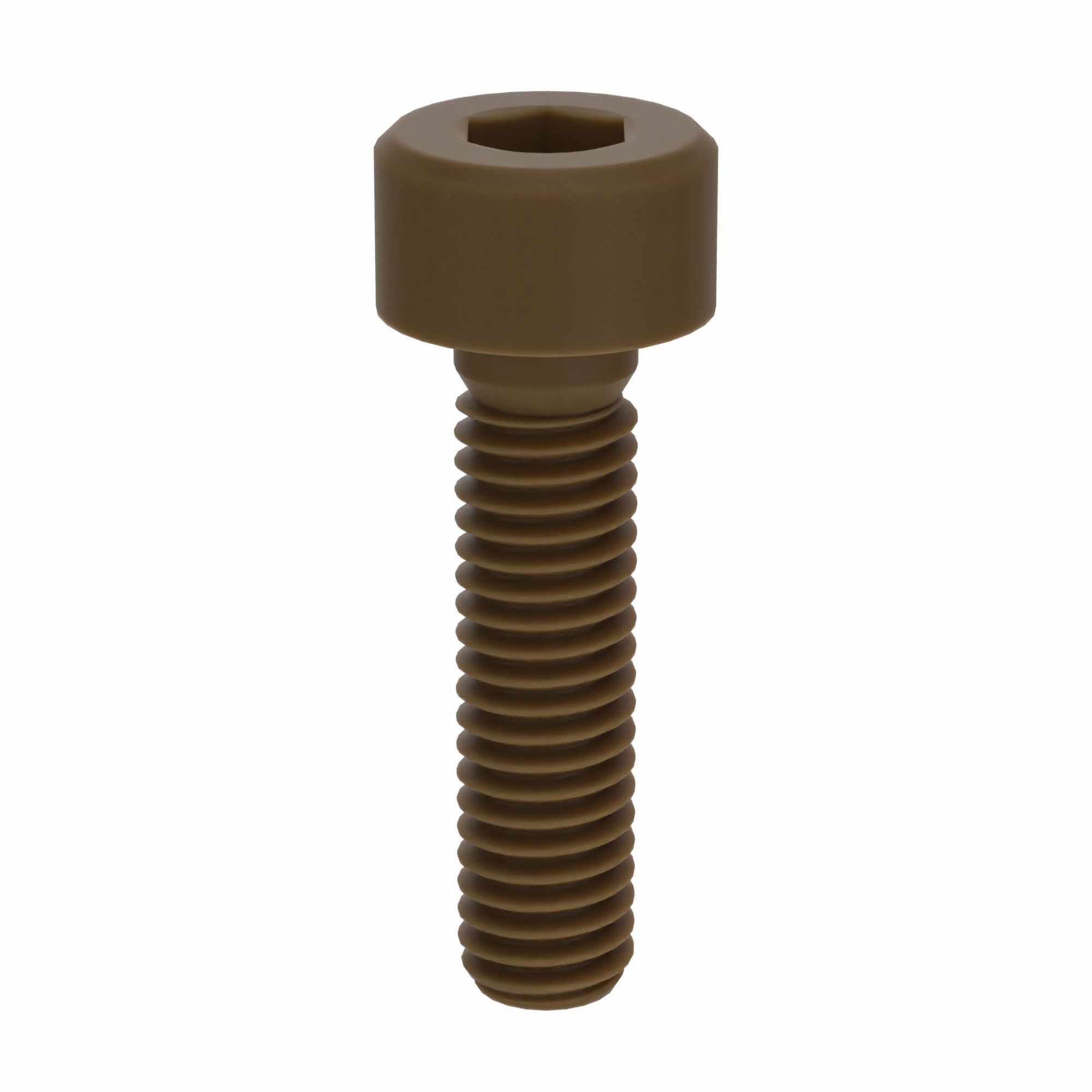Socket Head Cap Screw: M3x0.50 Thread Size, 12 mm Lg, Std, Plain, Glass-Filled PEEK, 10 PK