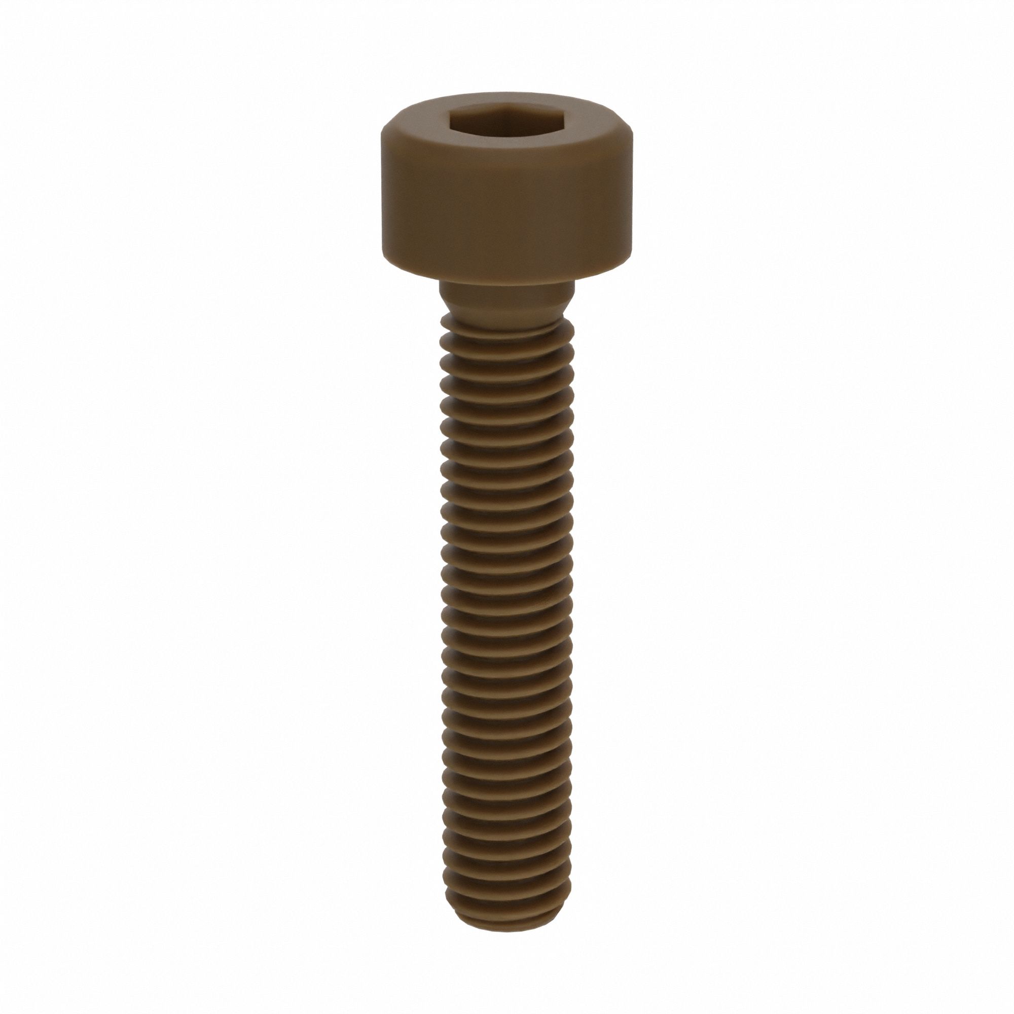 Socket Head Cap Screw: M3x0.50 Thread Size, 16 mm Lg, Std, Plain, Glass-Filled PEEK, 10 PK