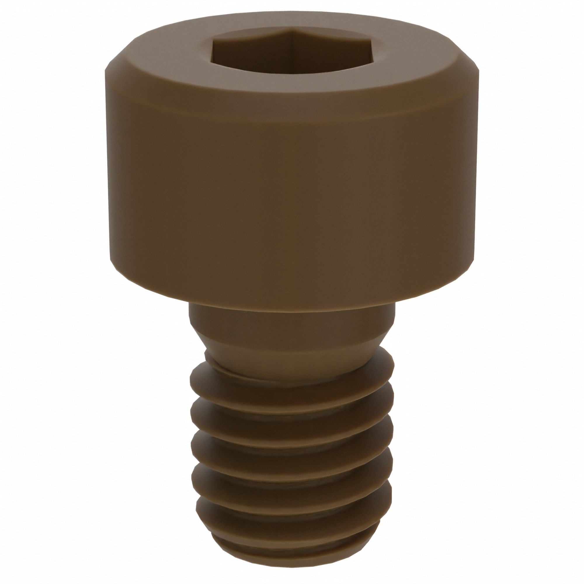 Socket Head Cap Screw: M4x0.70 Thread Size, 6 mm Lg, Std, Plain, Glass-Filled PEEK, 10 PK