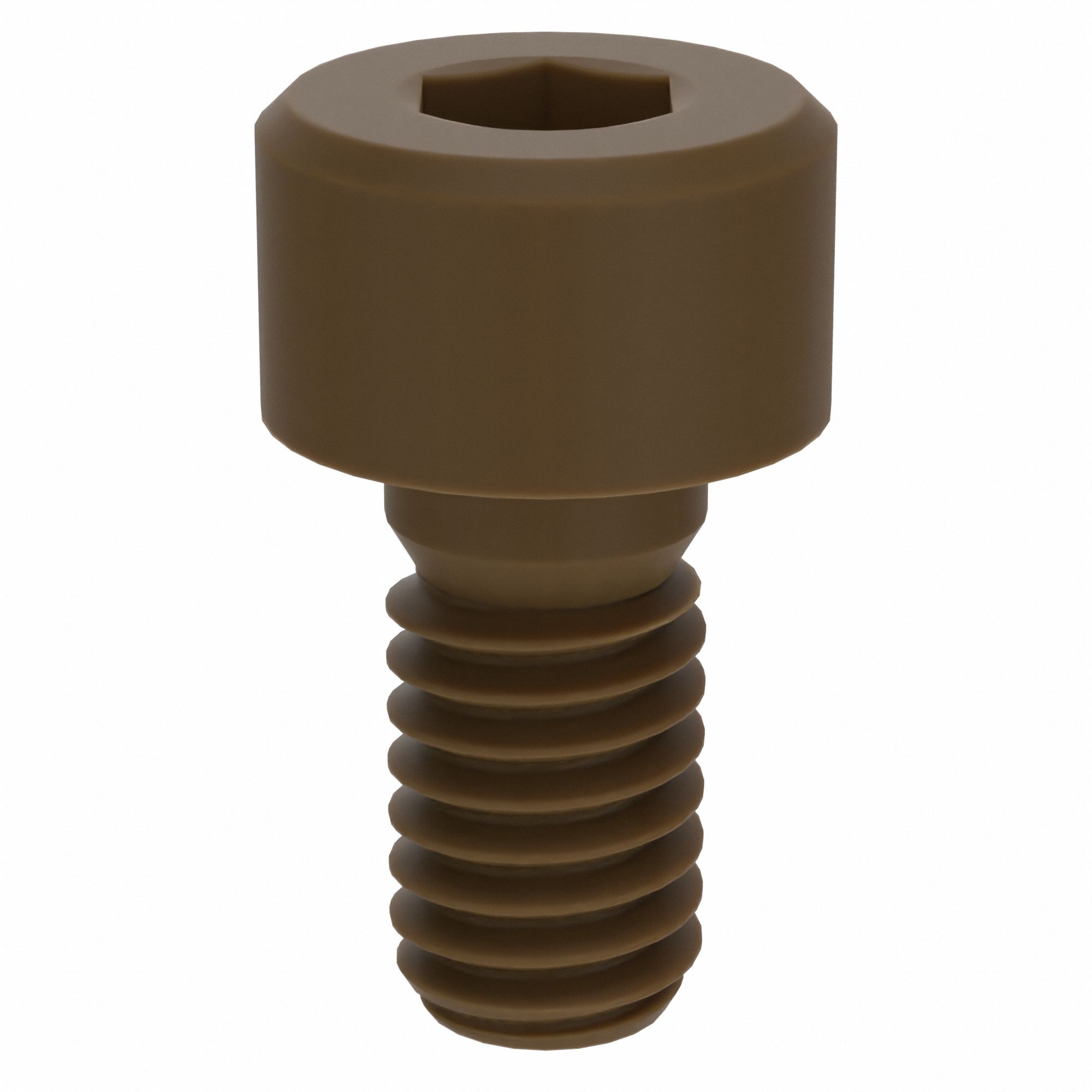 Socket Head Cap Screw: M4x0.70 Thread Size, 8 mm Lg, Std, Plain, Glass-Filled PEEK, 10 PK
