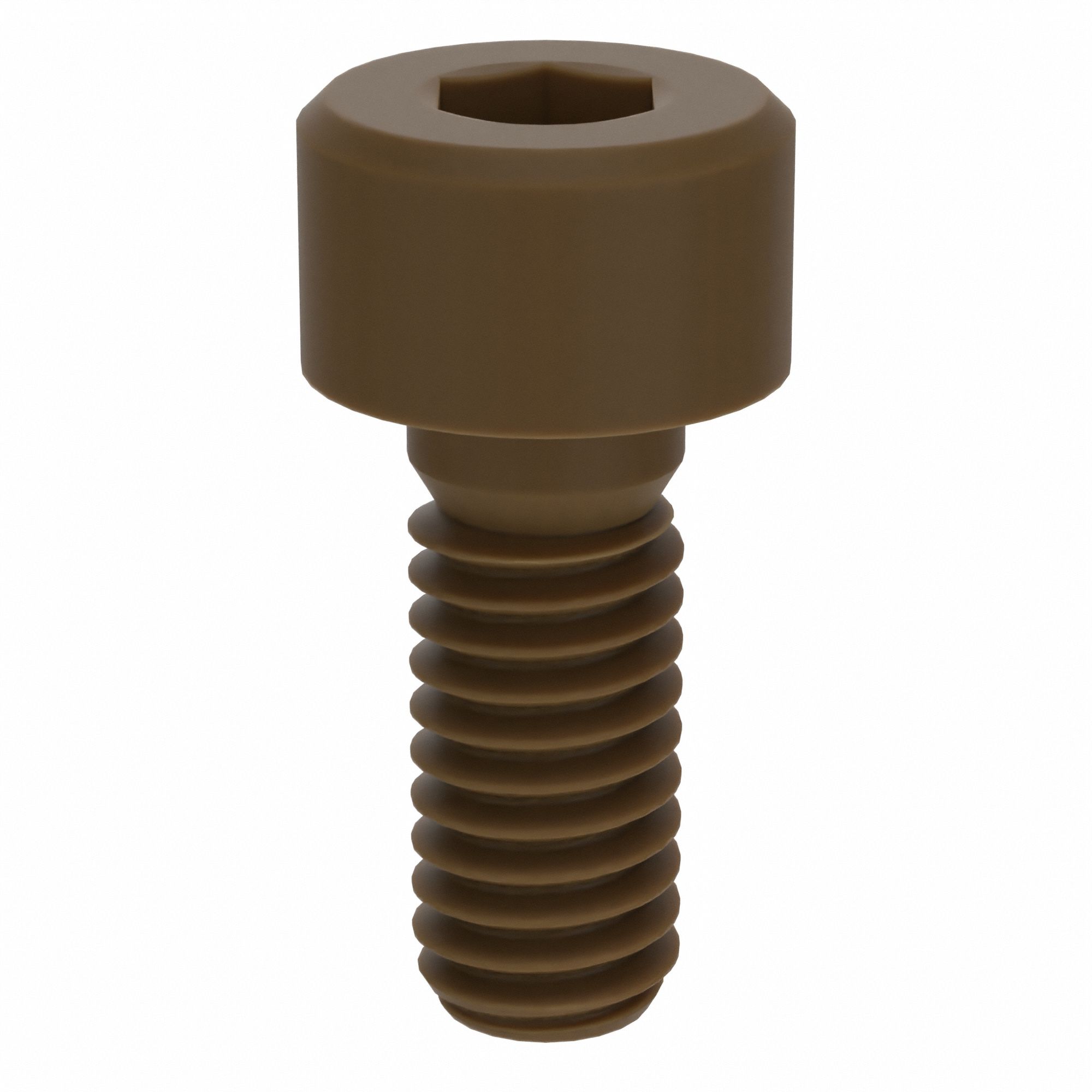 Socket Head Cap Screw: M4x0.70 Thread Size, 10 mm Lg, Std, Plain, Glass-Filled PEEK, 10 PK
