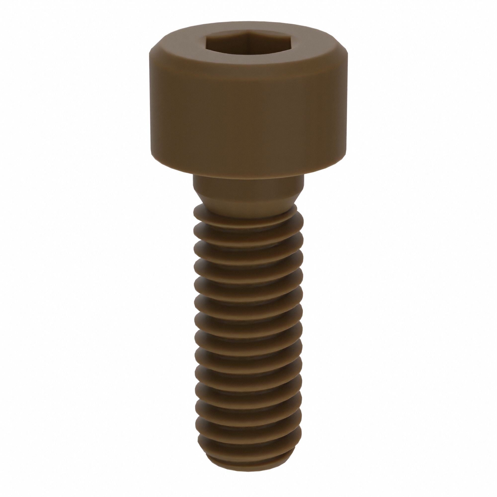 Socket Head Cap Screw: M4x0.70 Thread Size, 12 mm Lg, Std, Plain, Glass-Filled PEEK, 10 PK