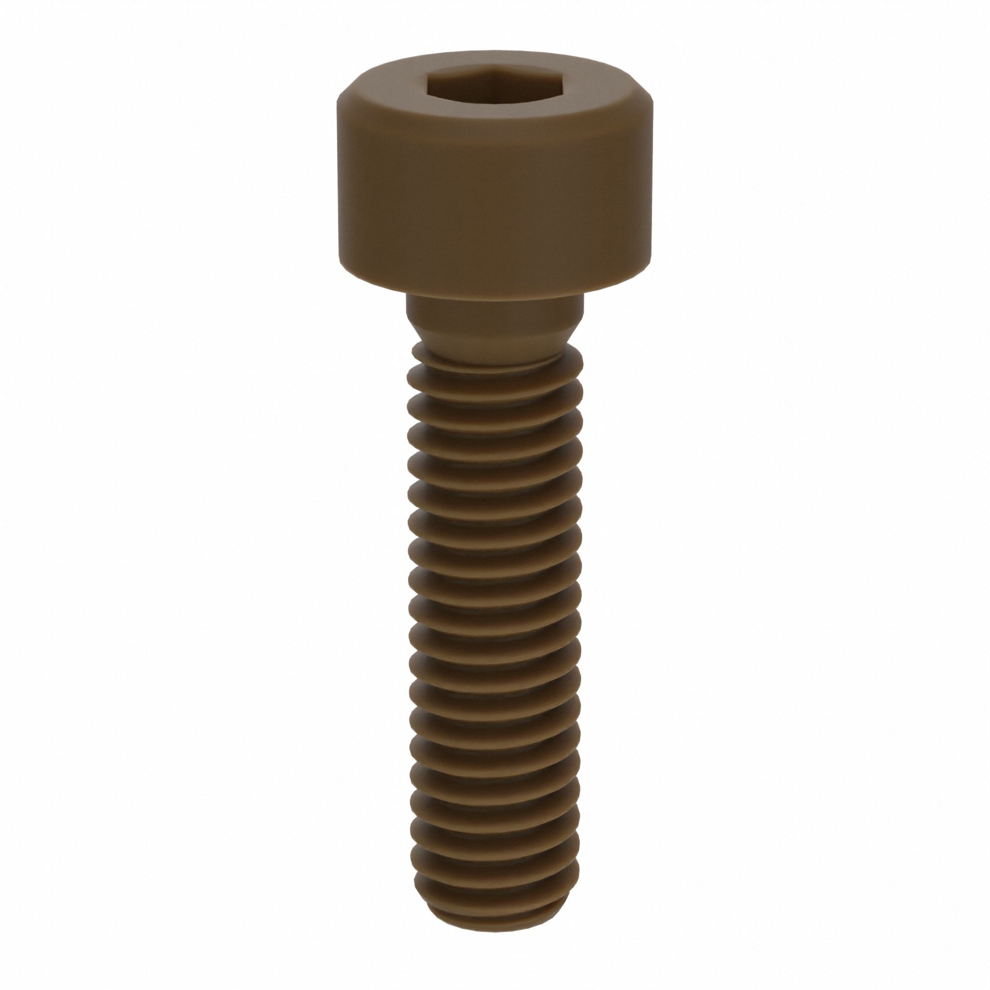 Socket Head Cap Screw: M4x0.70 Thread Size, 16 mm Lg, Std, Plain, Glass-Filled PEEK, 10 PK