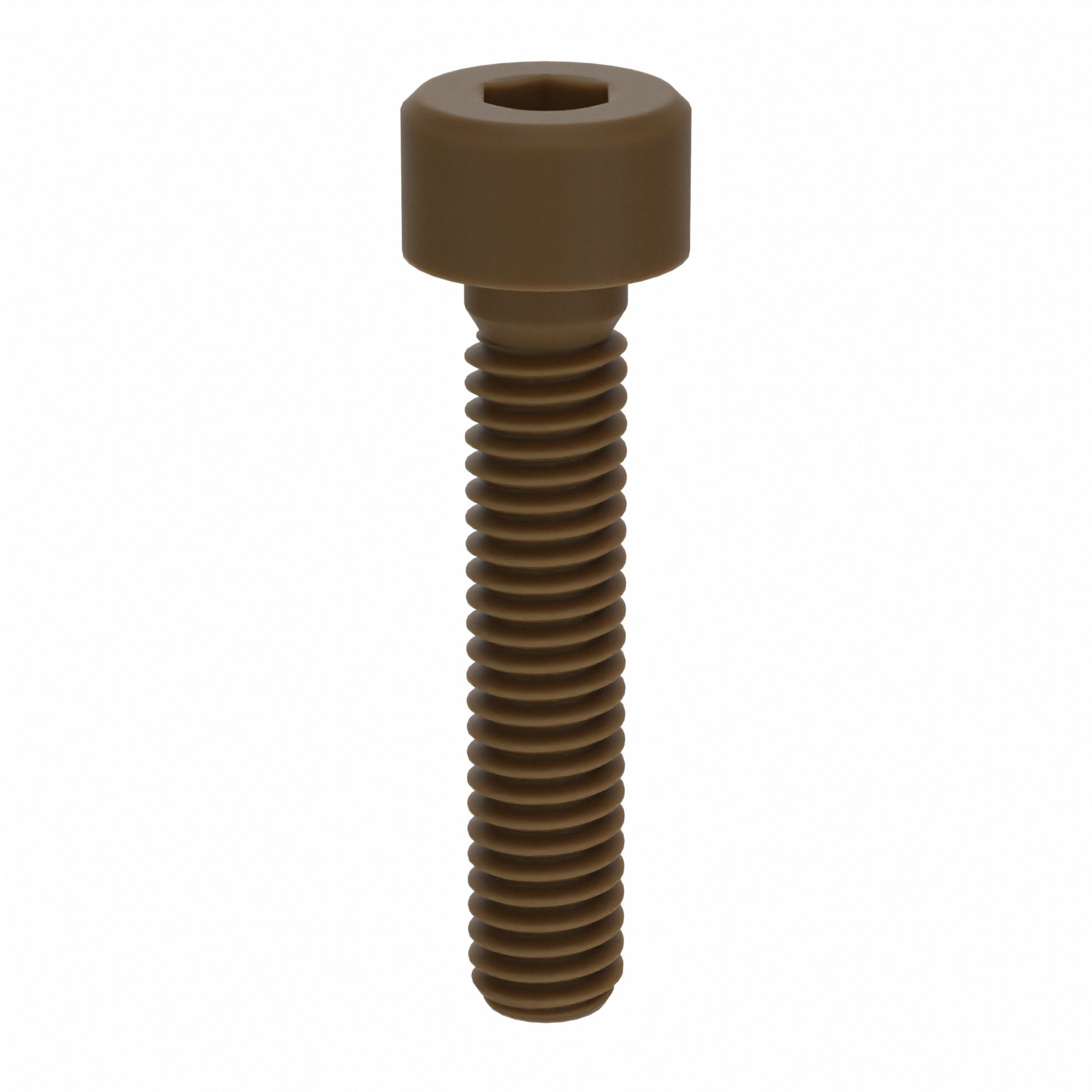 Socket Head Cap Screw: M4x0.70 Thread Size, 20 mm Lg, Std, Plain, Glass-Filled PEEK, 10 PK