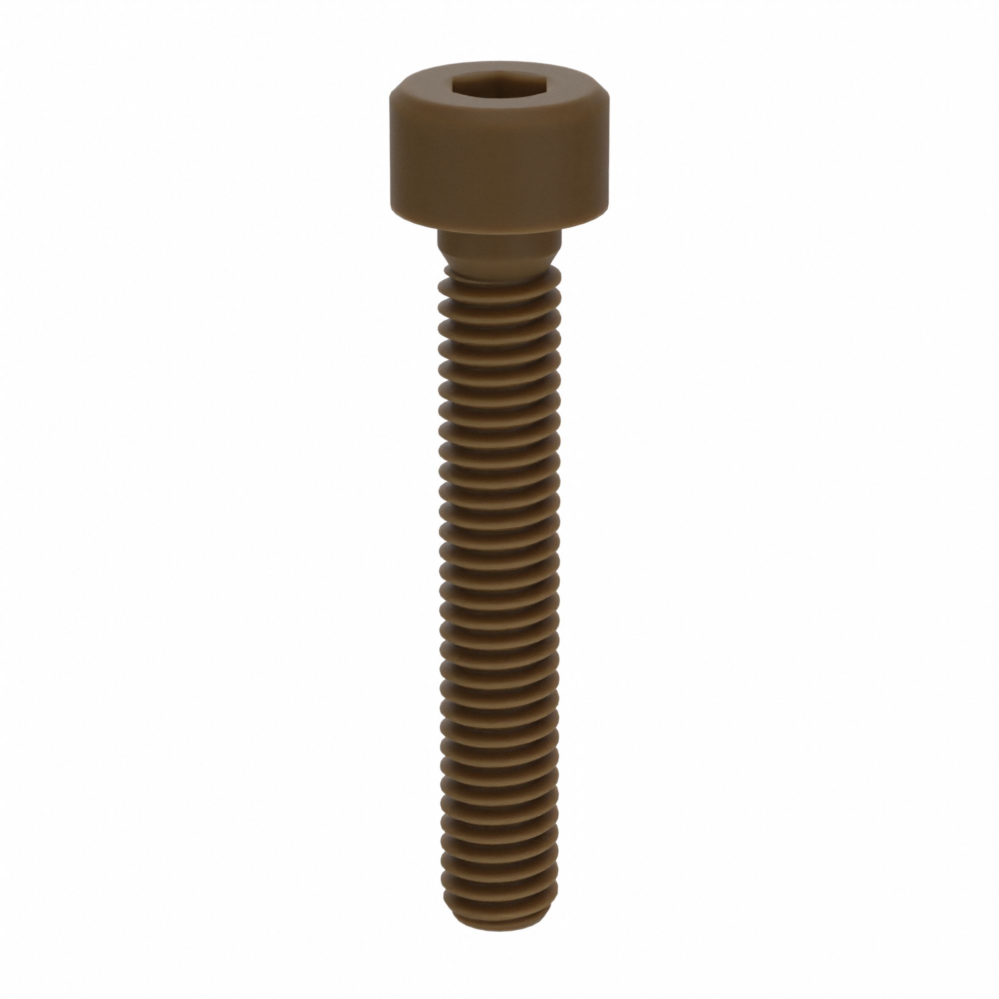 Socket Head Cap Screw: M4x0.70 Thread Size, 25 mm Lg, Std, Plain, Glass-Filled PEEK, 10 PK