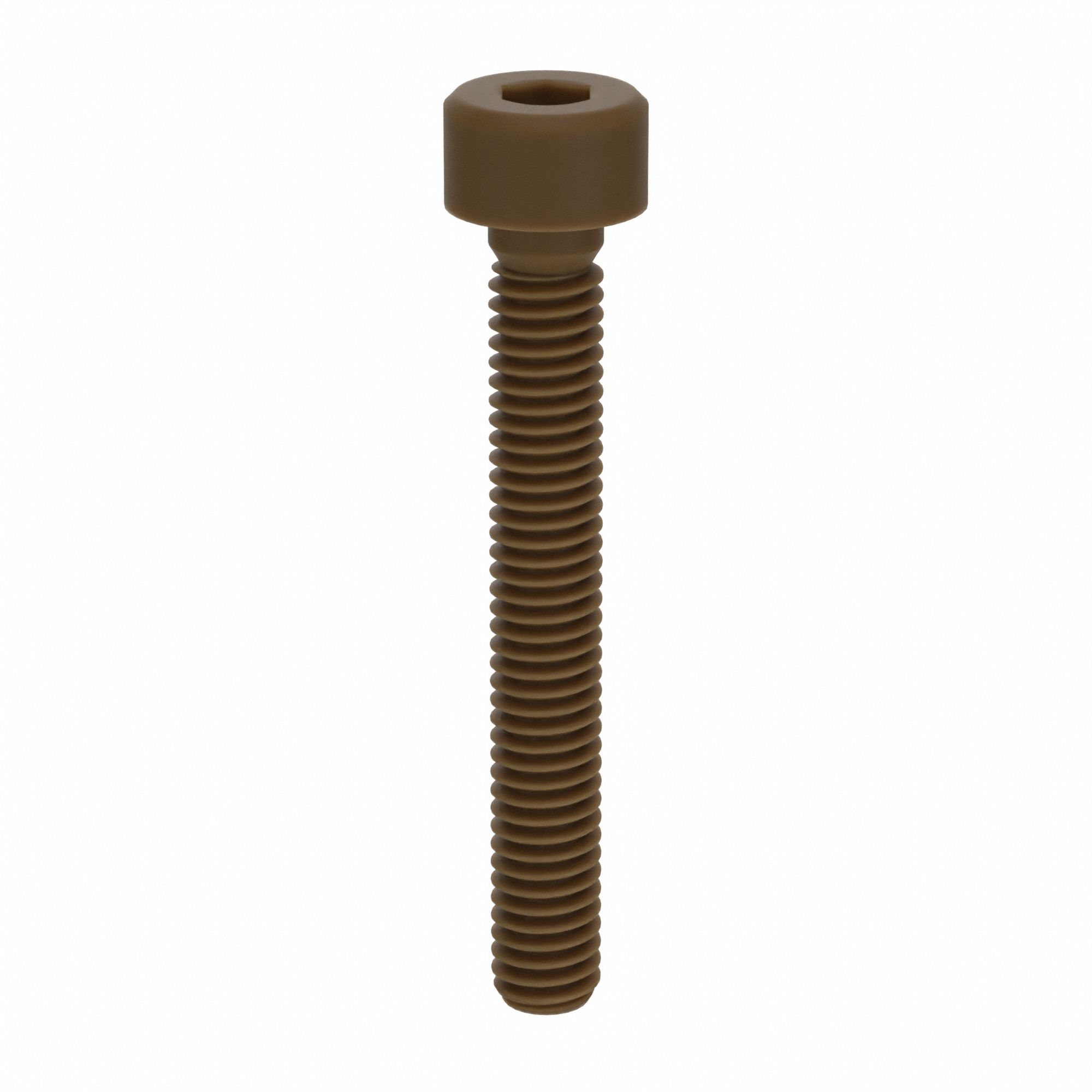 Socket Head Cap Screw: M4x0.70 Thread Size, 30 mm Lg, Std, Plain, Glass-Filled PEEK, 10 PK