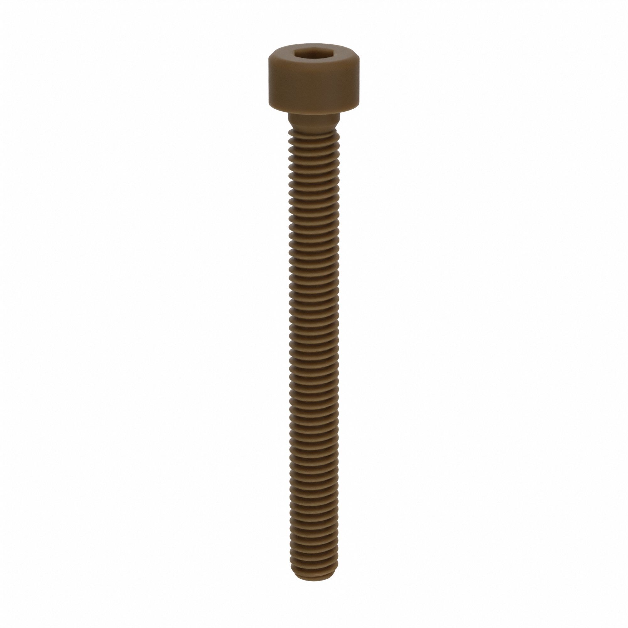 Socket Head Cap Screw: M4x0.70 Thread Size, 40 mm Lg, Std, Plain, Glass-Filled PEEK, 10 PK