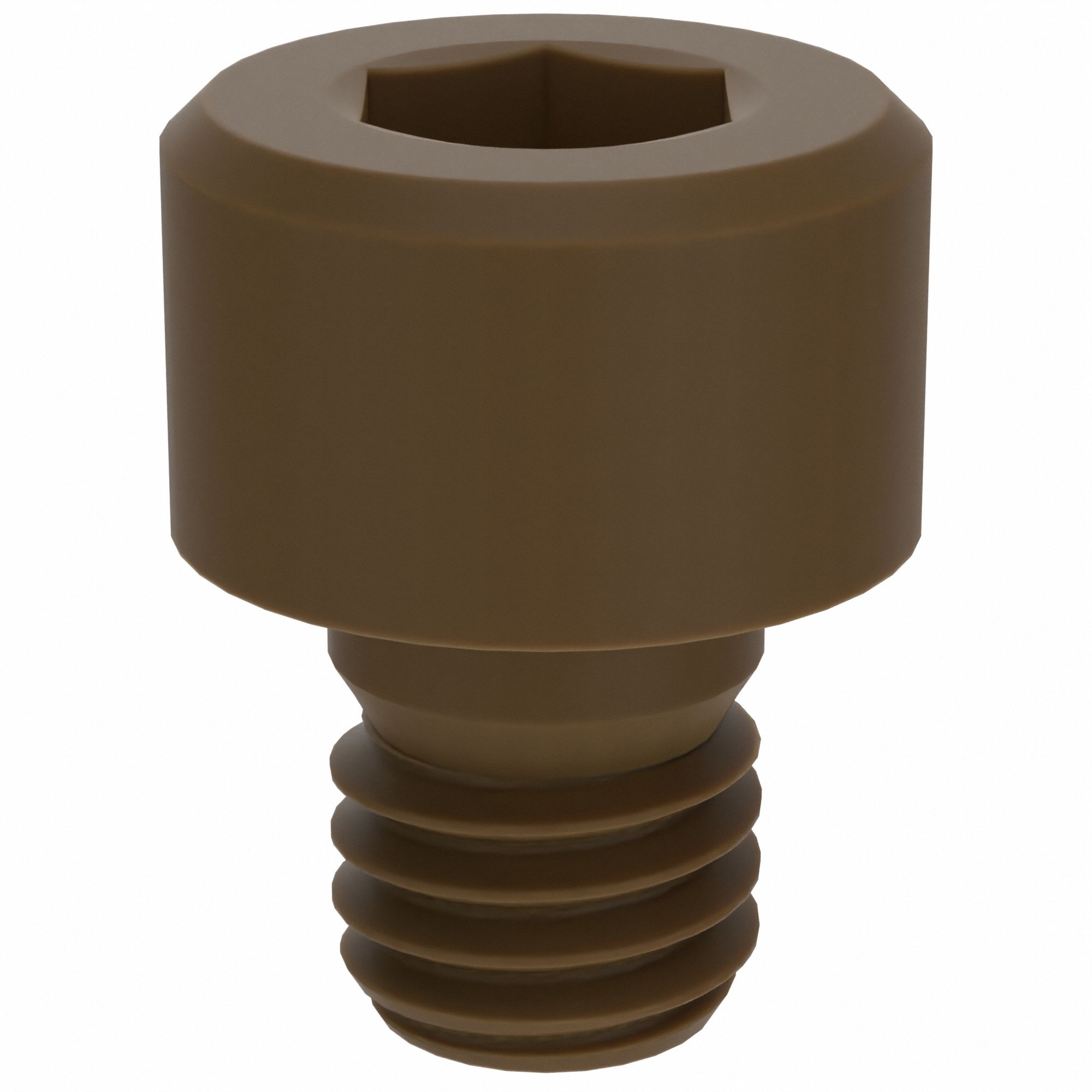 Socket Head Cap Screw: M5x0.80 Thread Size, 6 mm Lg, Std, Plain, Glass-Filled PEEK, 10 PK