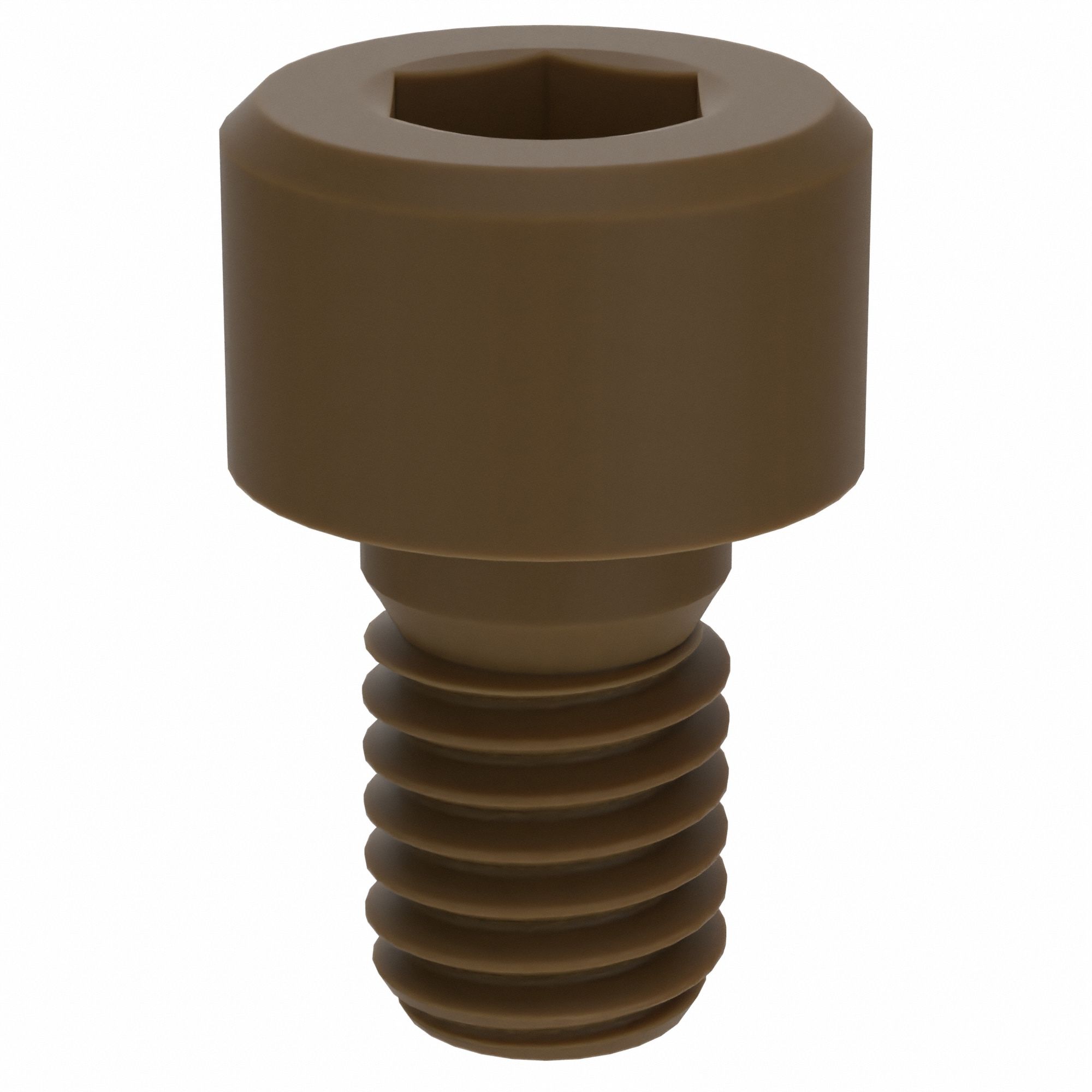 Socket Head Cap Screw: M5x0.80 Thread Size, 8 mm Lg, Std, Plain, Glass-Filled PEEK, 10 PK